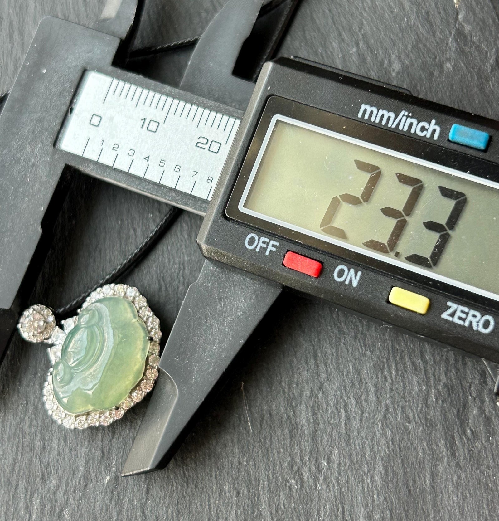Natural Jadeite RuYi Cloud Pendant, Burmese Type A Highly Translucent Icy Light Green Jade, Sterling Silver Setting
