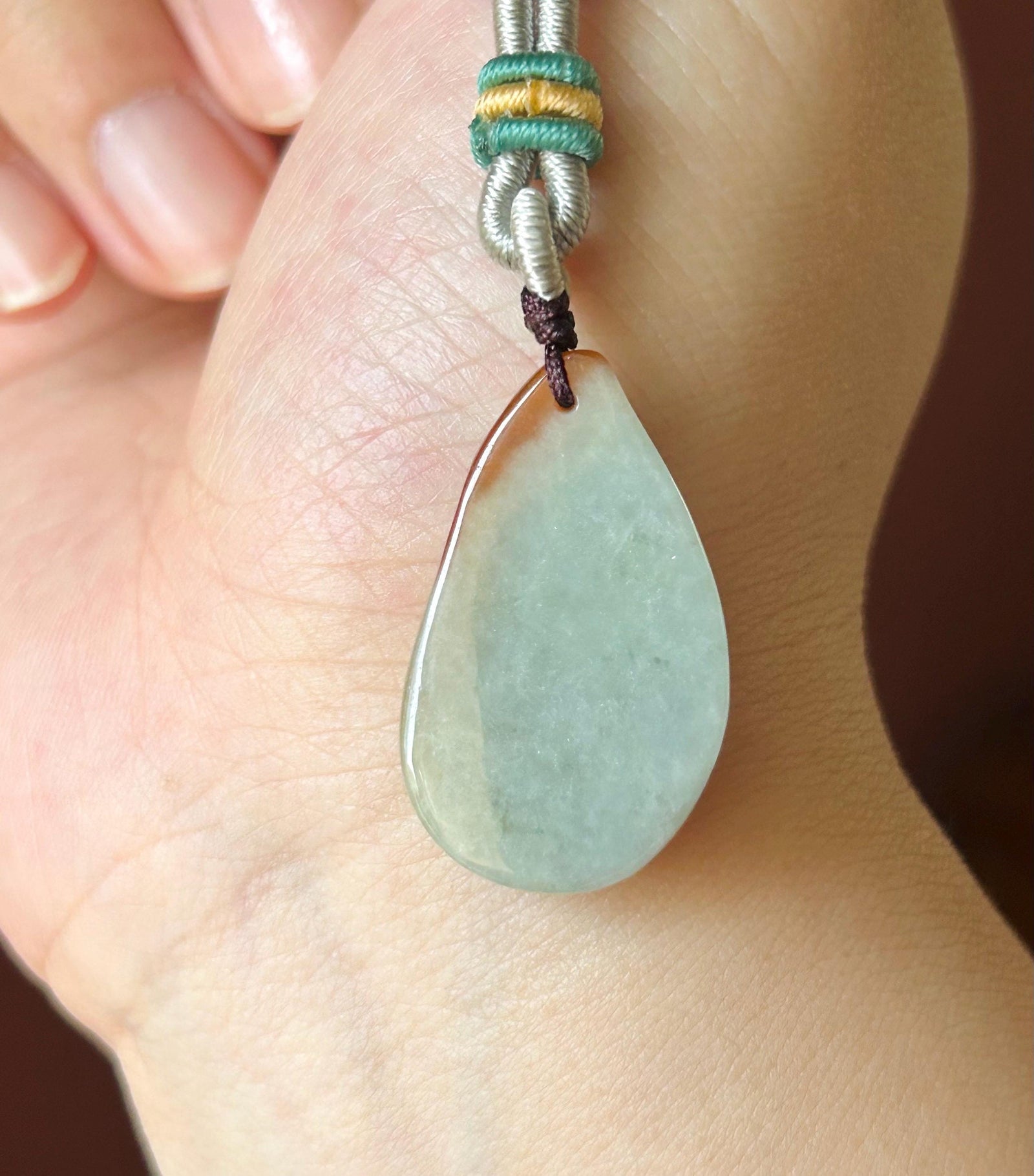 Natural Jadeite Pendant, Lotus and Koi Carving, Burmese Type A Icy Translucent Red Jade, Symbol of Abundance