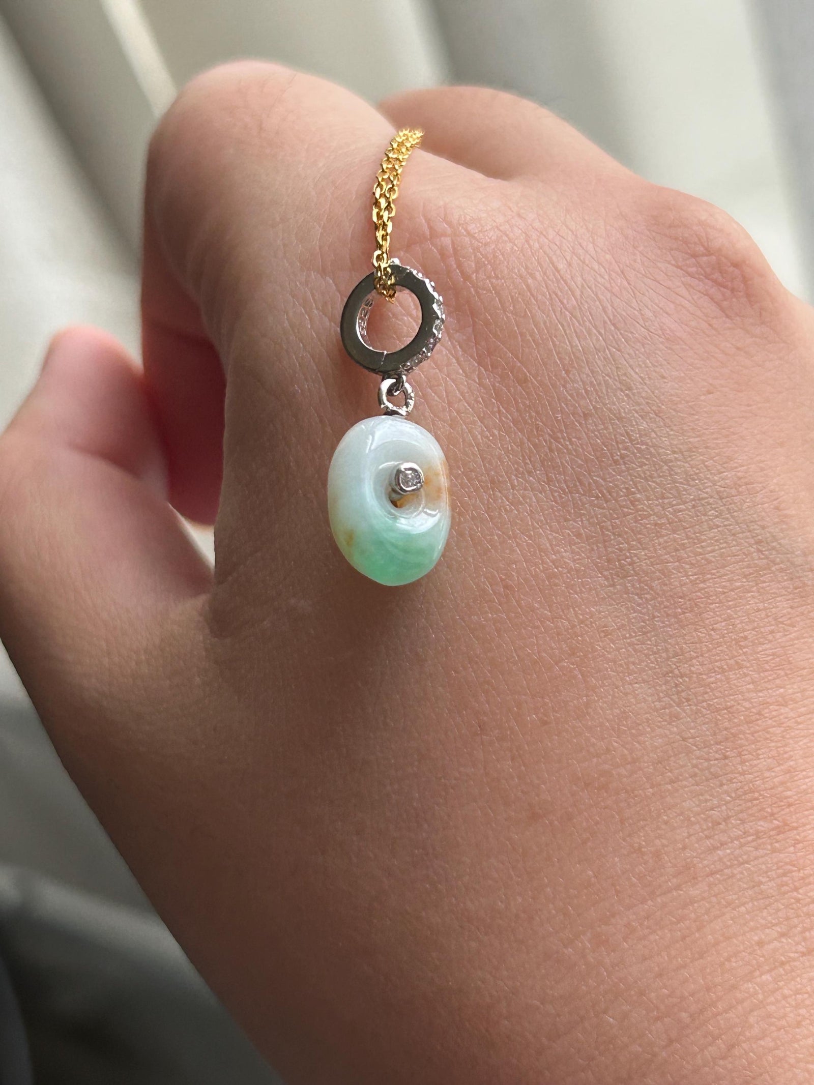 Natural Jadeite Petite Pendant/Beacelet Charm Dual Purpose Jewelry Burmese Type A Icy Translucent Multicolor Jade