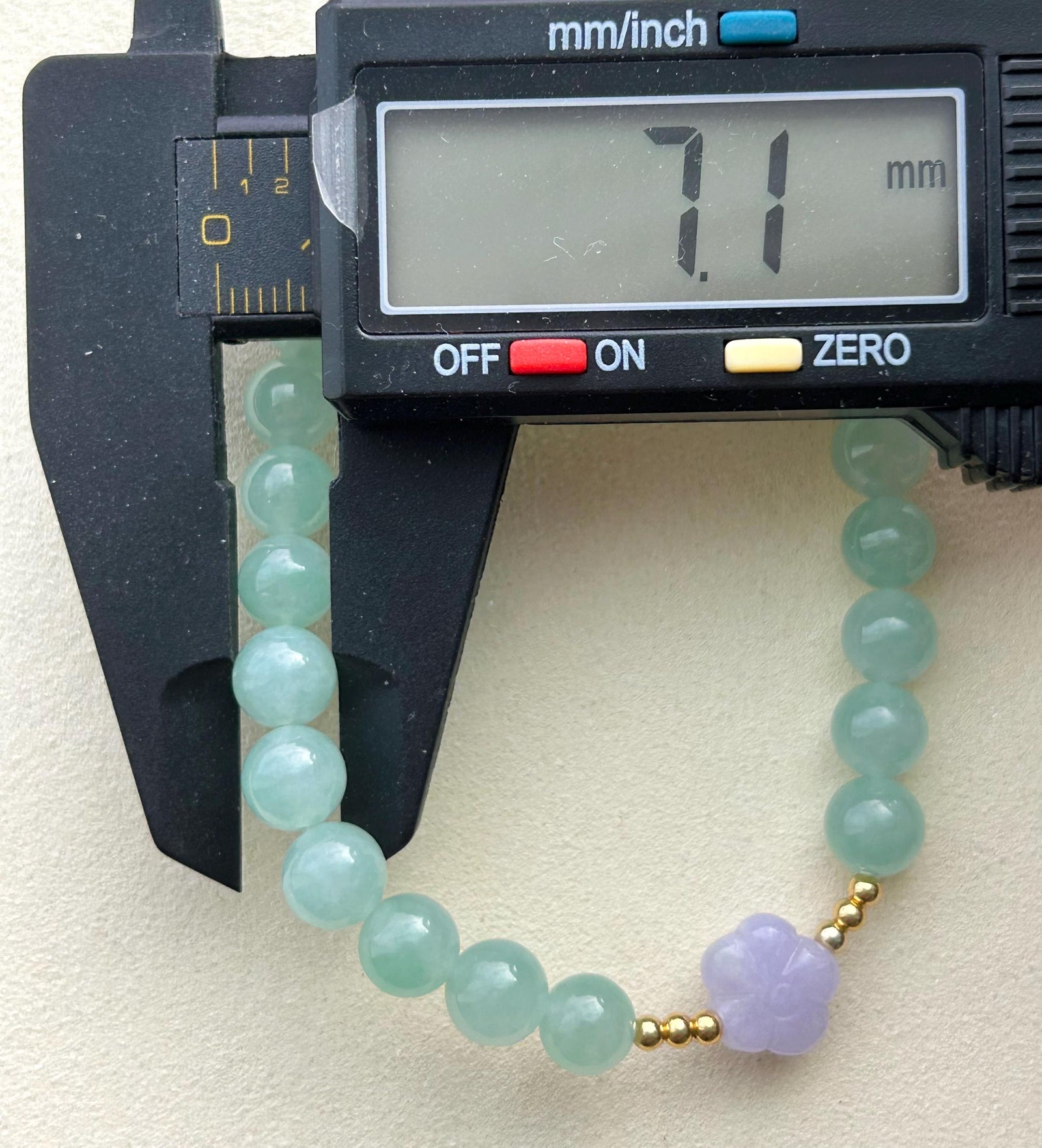 Natural Jadeite Beaded Bracelet | Burmese Type A Highly Translucent Icy Apple Green & Lavender Jade 7mm Designer Minimalist Jewelry
