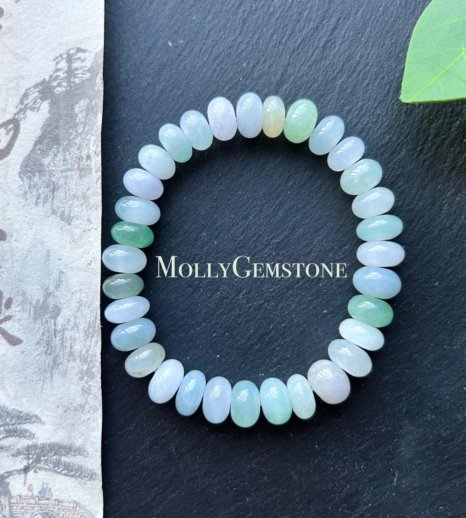 Natural Jadeite Multi-Color Beaded Bracelet, Burmese Type A Icy Translucent Pastel Jade, Soft Tone Jewelry