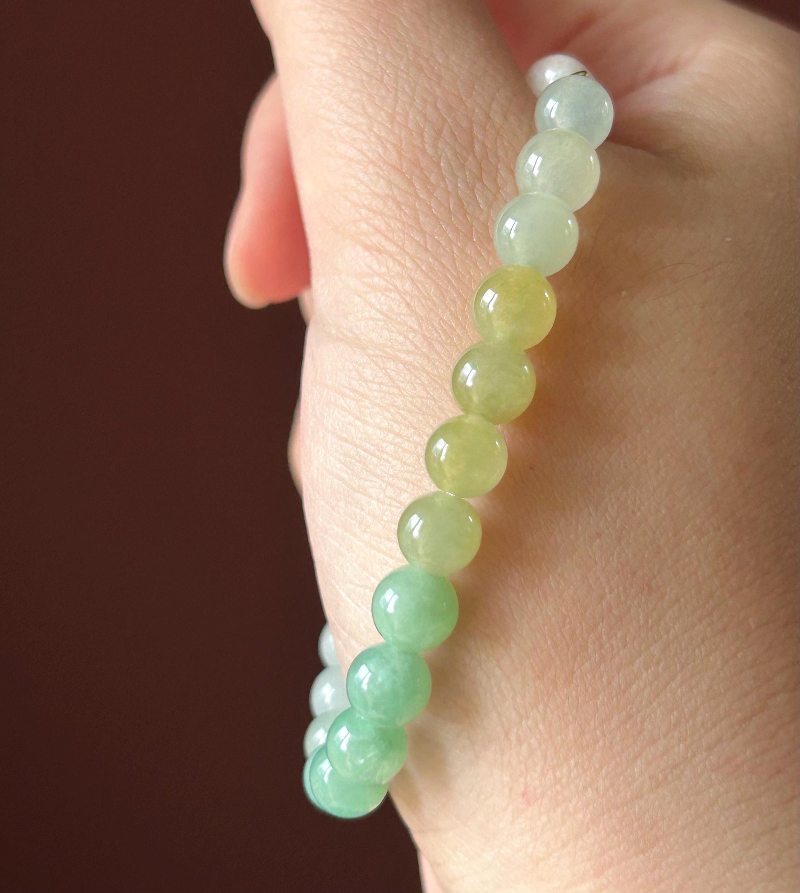Natural Jadeite Beaded Bracelet | Burmese Type A Highly Translucent Icy Gradient Pastel Multicolor Jade 7mm