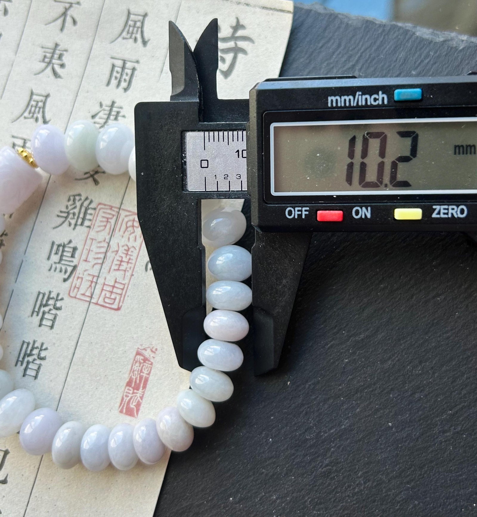 Natural Jadeite Beaded Bracelet | Burmese Type A Icy Glutinous Pale Pinkish Lavender Jade 10-13mm, Carved Cloud Barrel Bead