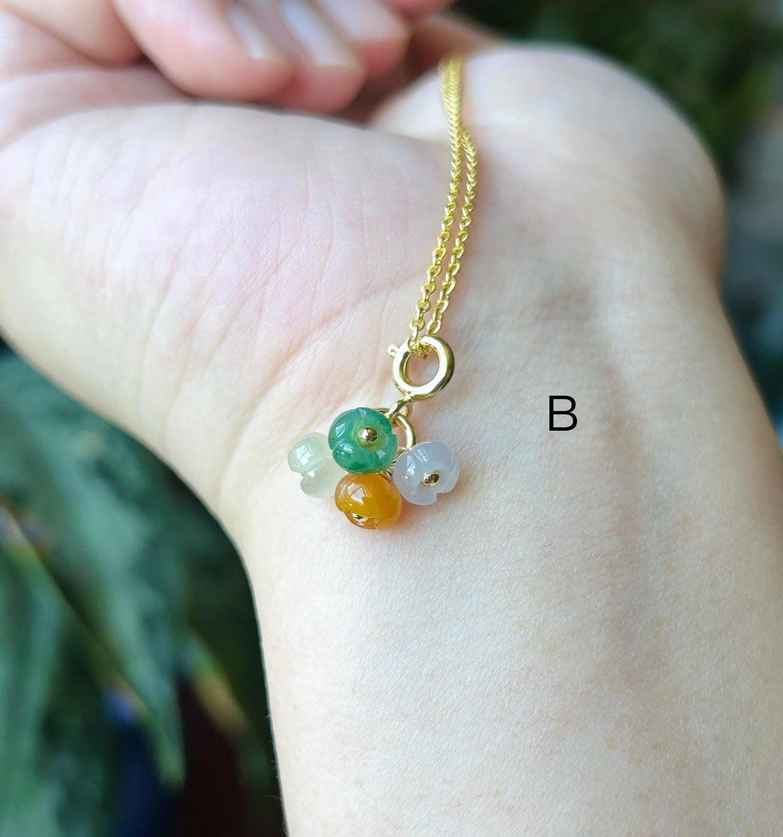 Natural Jadeite Floral Pendant/Beacelet Charm Dual Purpose Jewelry Burmese Type A Icy Translucent Multicolor Jade Flower
