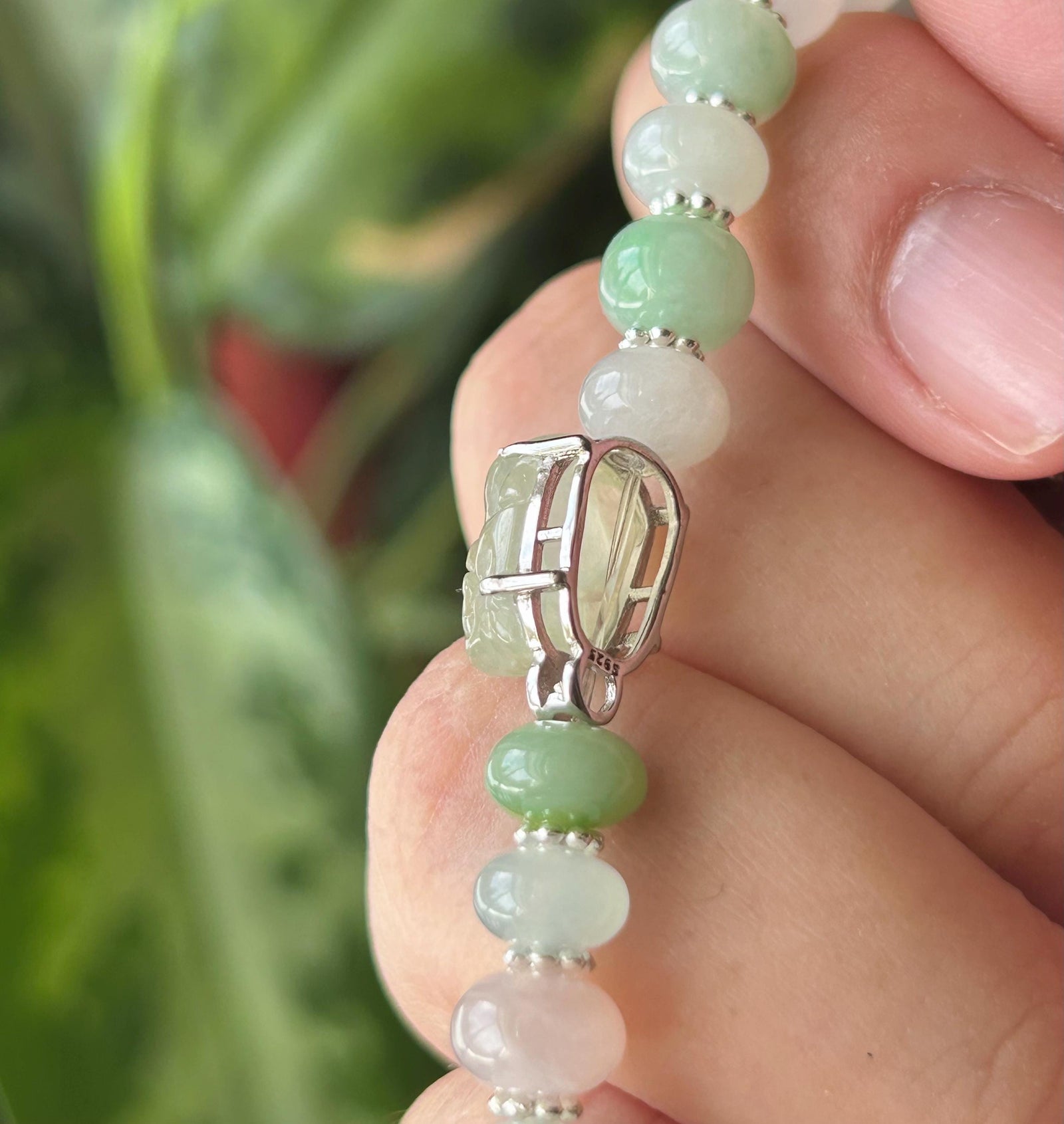 Natural Jadeite Multi-Color Beaded Bracelet | Macaron Style Burmese Type A Icy Translucent Jade | Pixiu Charm with Coin
