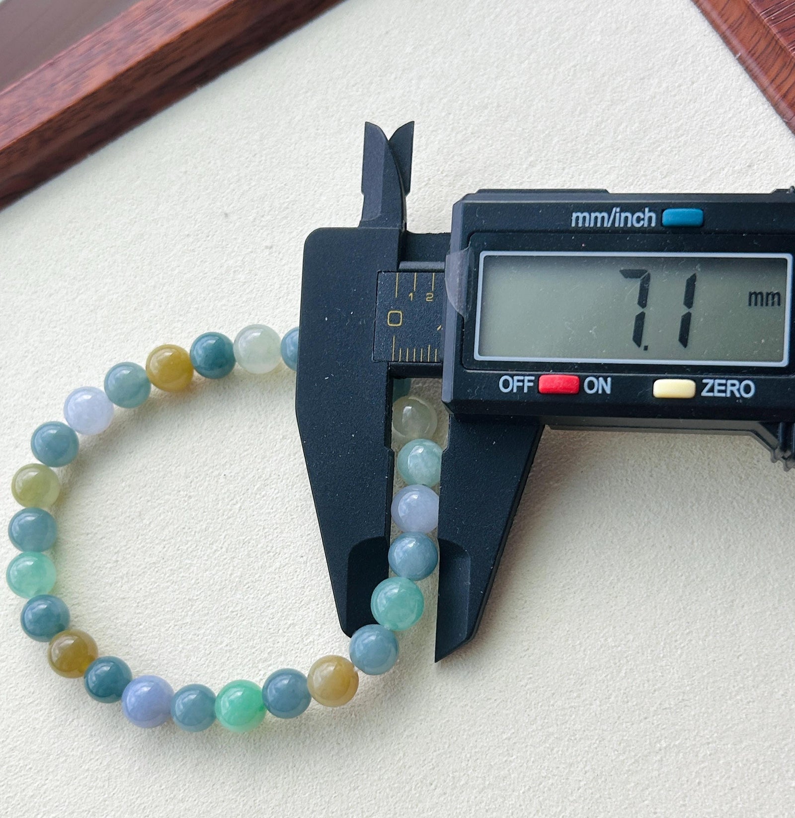 Natural Jadeite Beaded Bracelet Natural Burmese & Guatemalan Type A Icy Multicolor Jade 7mm