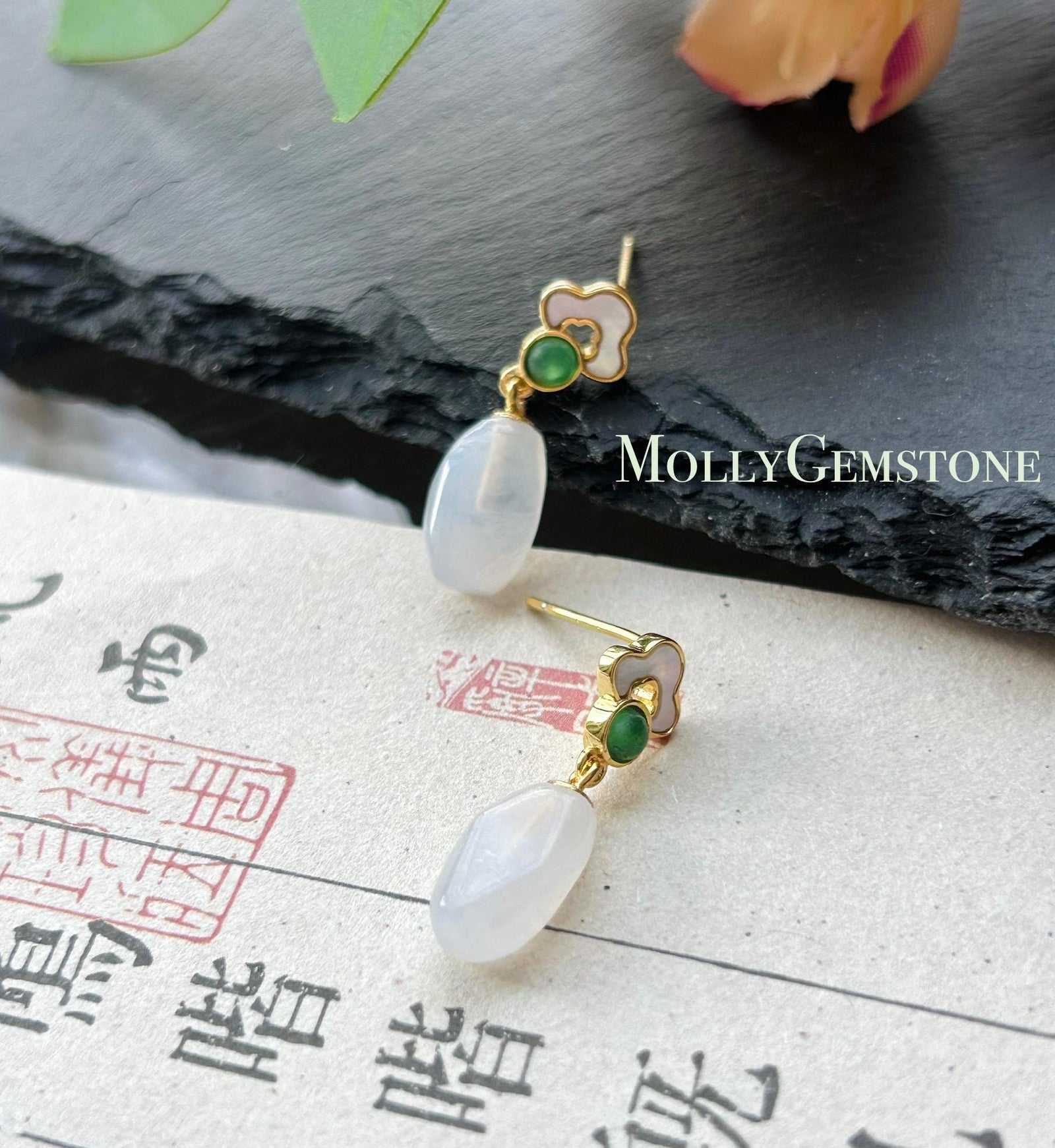Natural Jadeite Sterling Silver Earrings Untreated Burmese Type A Highly Translucent Icy White Jade
