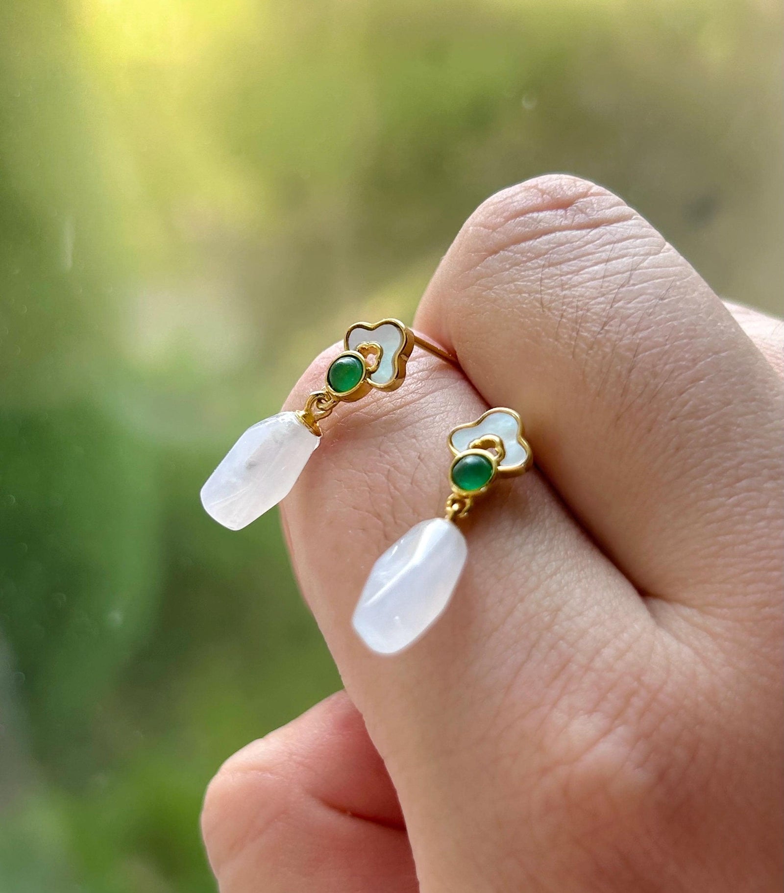Natural Jadeite Sterling Silver Earrings Untreated Burmese Type A Highly Translucent Icy White Jade