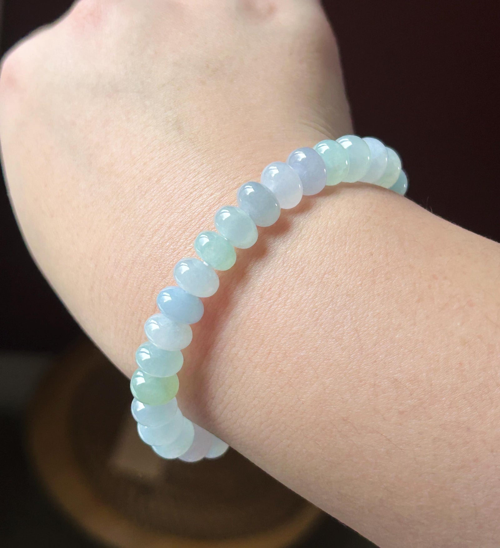 Natural Jade Beaded Bracelet | Burmese Type A Highly Translucent Icy Spring Macaron Multicolor Jadeite 9mm