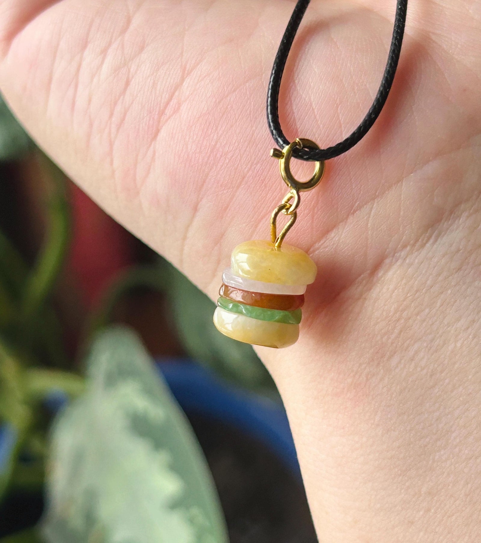 Natural Jadeite Hamburger Bracelet Charm/Petite Pendant Burmese Type A Icy Translucent Multicolor Jade Sterling Silver