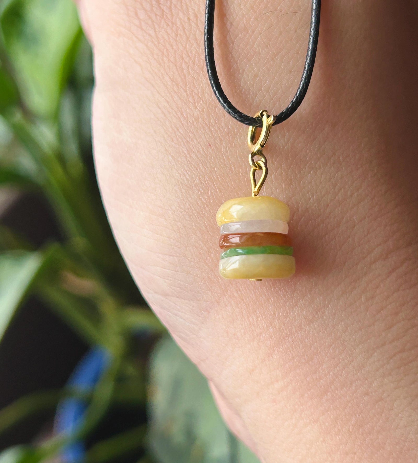 Natural Jadeite Hamburger Bracelet Charm/Petite Pendant Burmese Type A Icy Translucent Multicolor Jade Sterling Silver