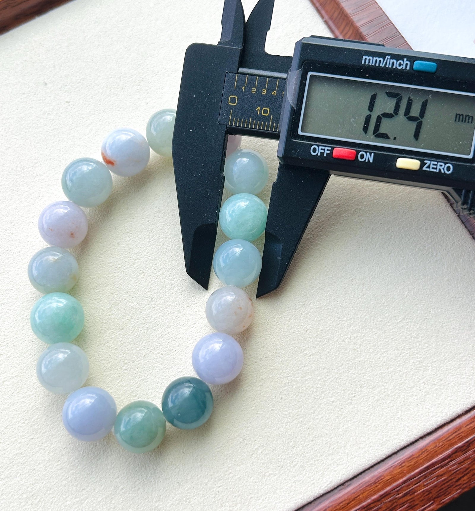 Natural Jadeite Large Beaded Bracelet | Burmese Type A Icy Gelatinous Macaron Multicolor Jade 12.5mm