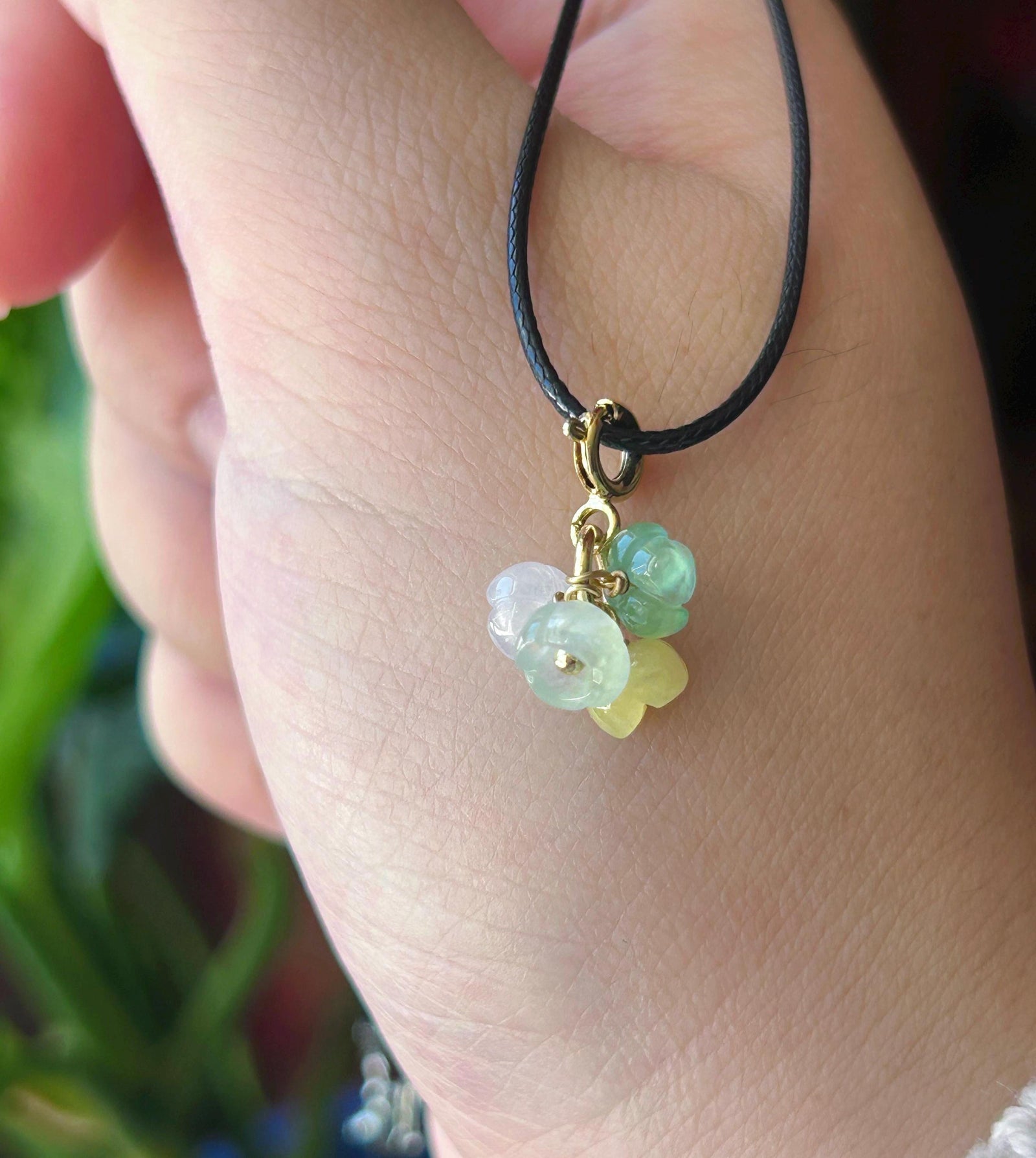 Natural Jadeite Floral Pendant/Beacelet Charm Dual Purpose Jewelry Burmese Type A Icy Translucent Multicolor Jade Flower