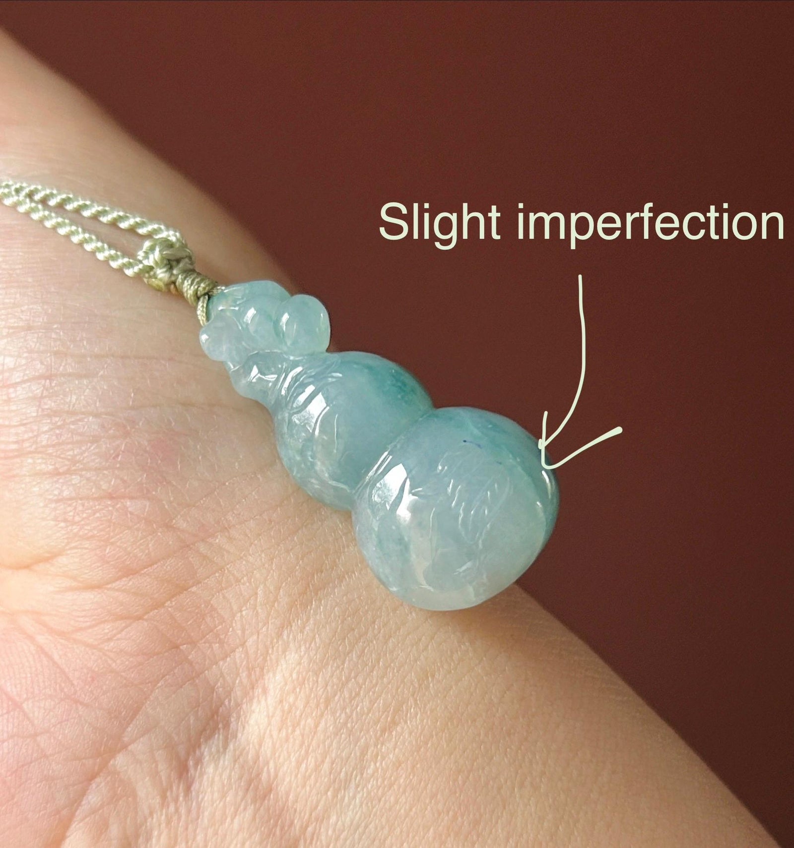 Certified Natural Jade Hulu Pendant Handwoven Necklace| Burmese Type A Highly Translucent Icy Denim Blue Jadeite