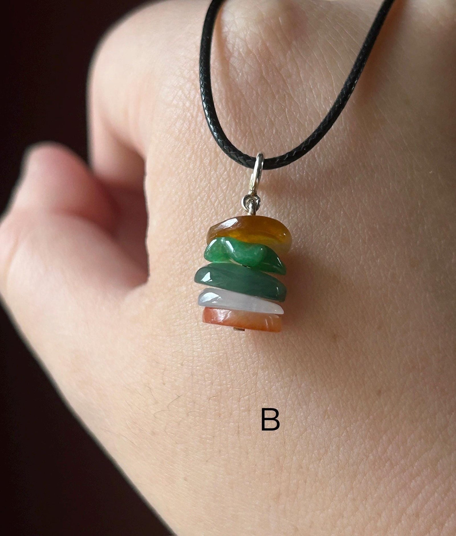 Natural Jadeite Hamburger Bracelet Charm/Petite Pendant Burmese Type A Icy Translucent Multicolor Jade Sterling Silver