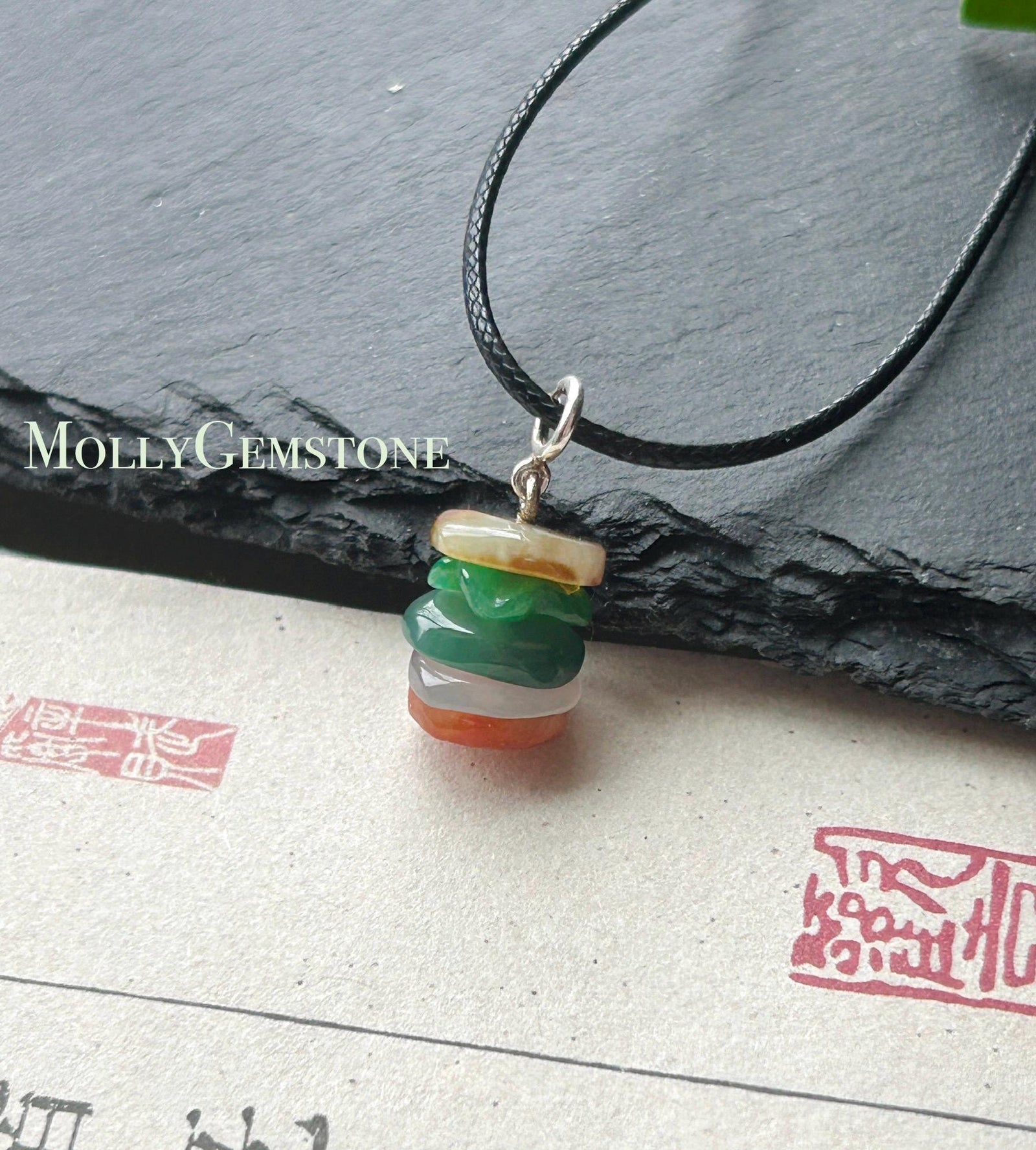 Natural Jadeite Hamburger Bracelet Charm/Petite Pendant Burmese Type A Icy Translucent Multicolor Jade Sterling Silver