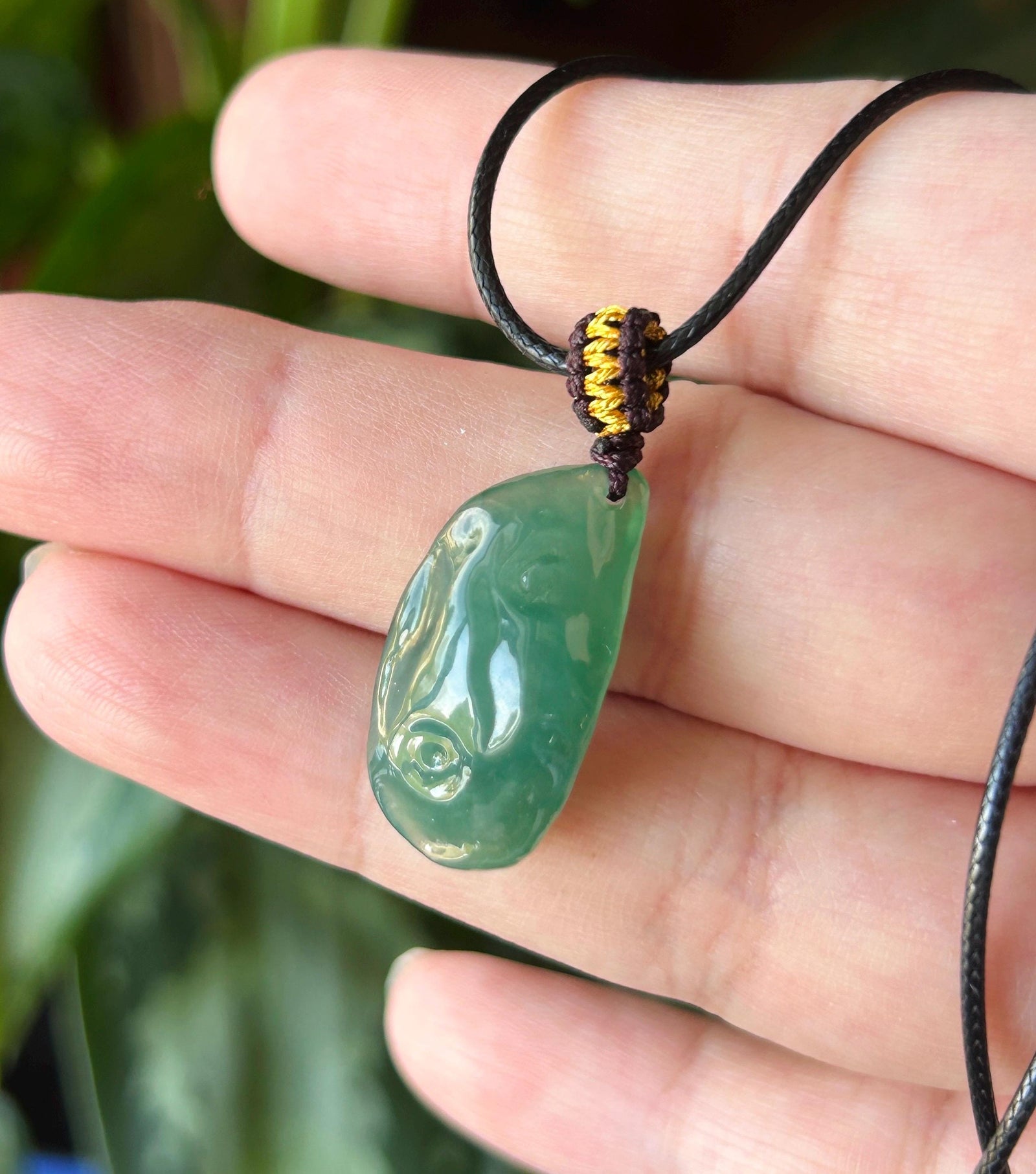 Natural Jade Freeform Pendant | RARE Burmese Type A Highly Translucent Icy Bluish Green, Blue Water Jadeite
