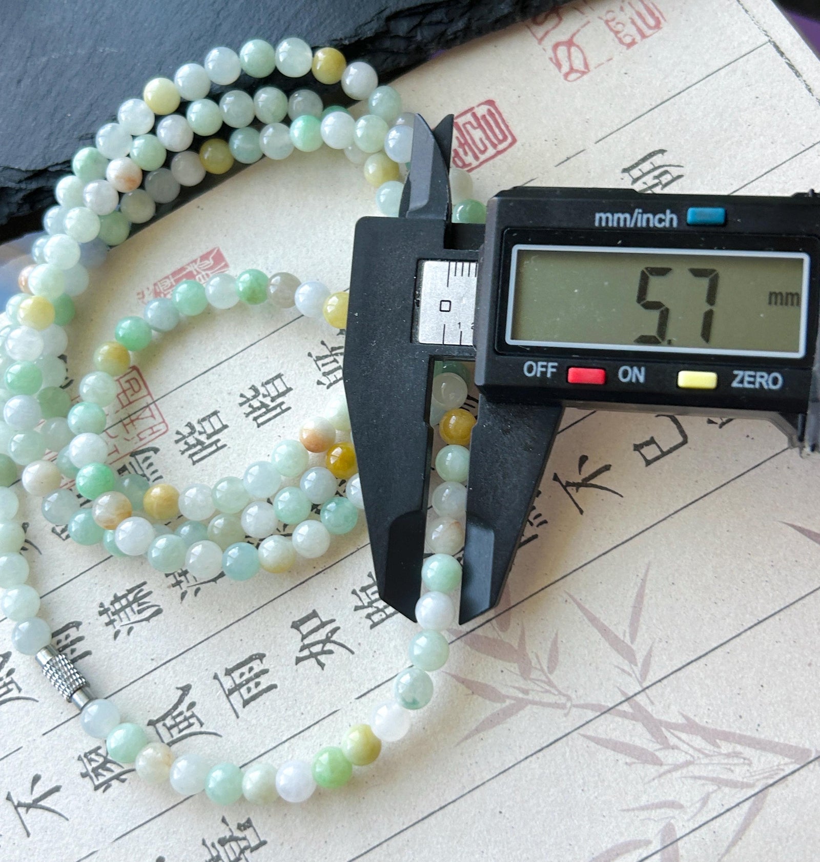 Natural Jade Beaded Stacked Necklace Jewelry Natural Burmese Type A Icy multicolor Jadeite 5.7mm