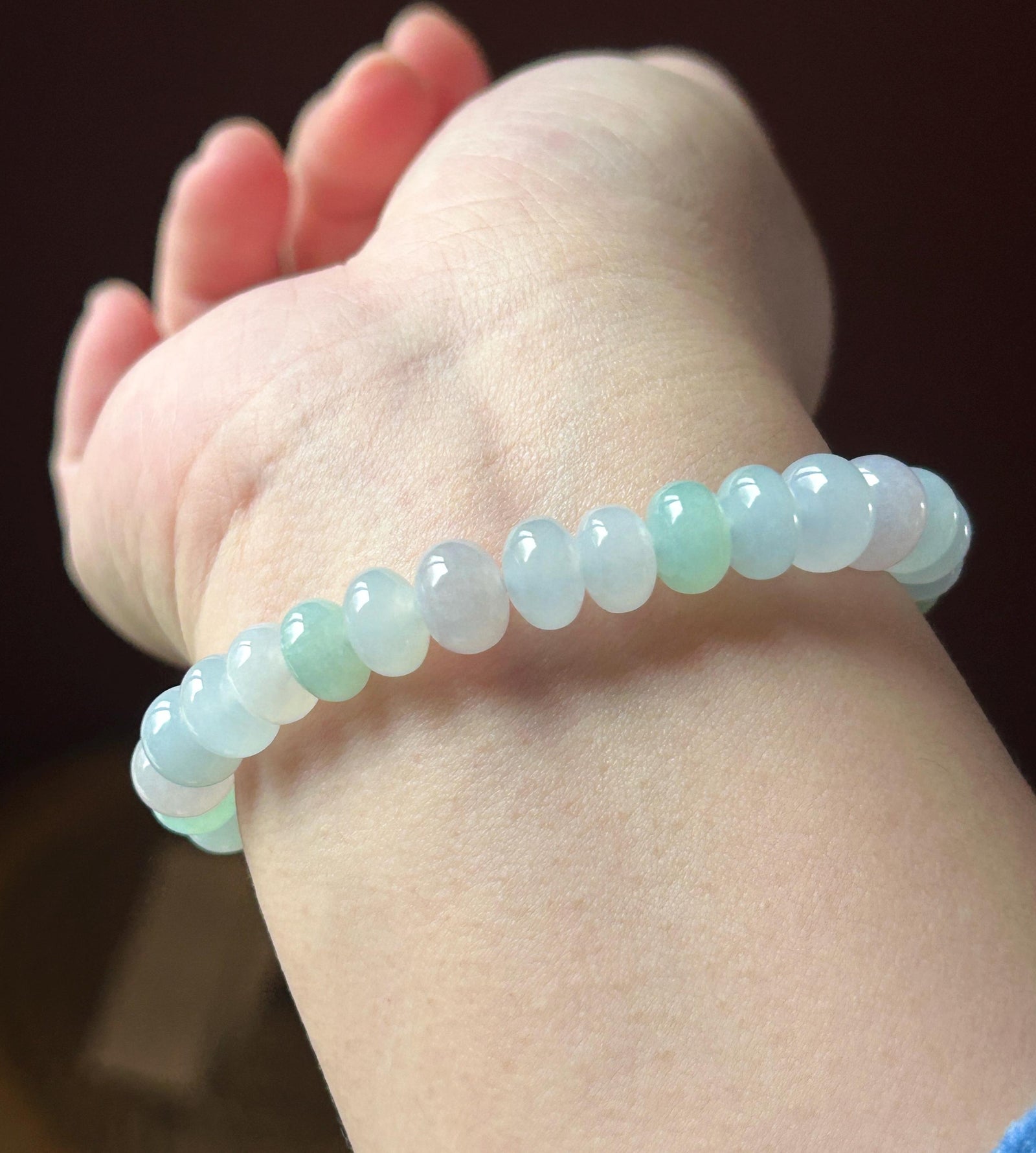 Natural Jade Beaded Bracelet | Burmese Type A Highly Translucent Icy Spring Macaron Multicolor Jadeite 9mm