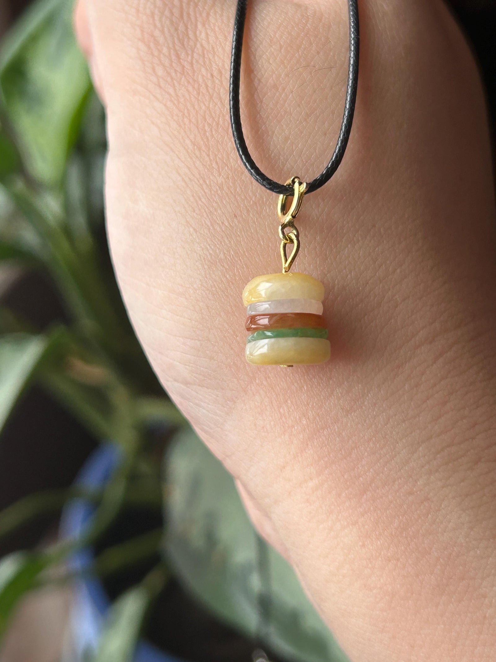 Natural Jadeite Hamburger Bracelet Charm/Petite Pendant Burmese Type A Icy Translucent Multicolor Jade Sterling Silver