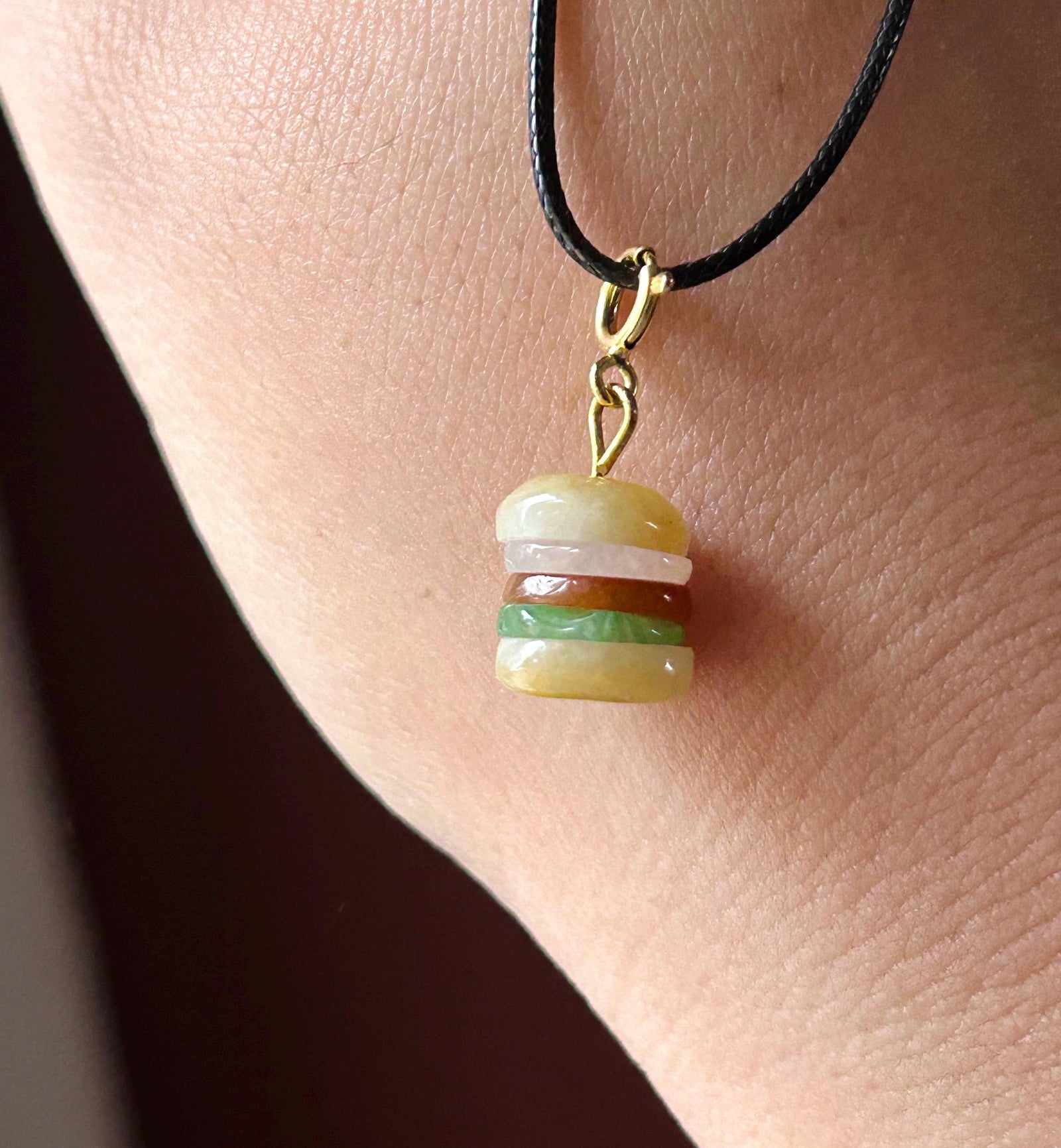 Natural Jadeite Hamburger Bracelet Charm/Petite Pendant Burmese Type A Icy Translucent Multicolor Jade Sterling Silver