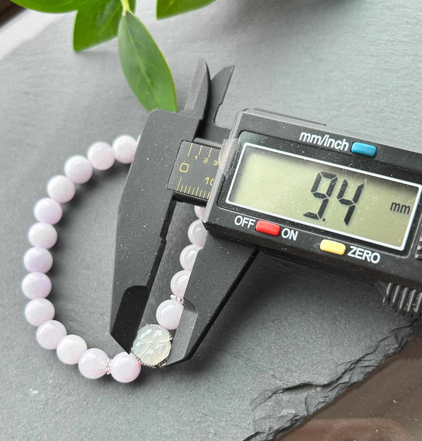 Natural Jadeite Beaded Bracelet Burmese Type A Icy Translucent Pink Lavender Jade 7.6mm | 925 Sterling Silver