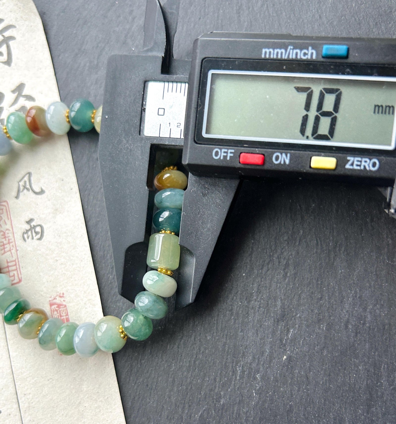 Natural Jadeite Beaded Bracelet Burmese Type A Translucent Icy Earthy Multicolor Floral Jade 8.5mm