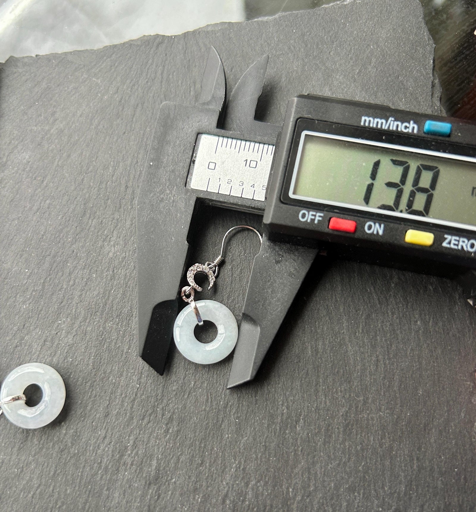 Natural Jadeite Lucky Donut Earrings: Burmese Type A Untreated Icy Translucent Light Lavender Blue Jade, Sterling Silver