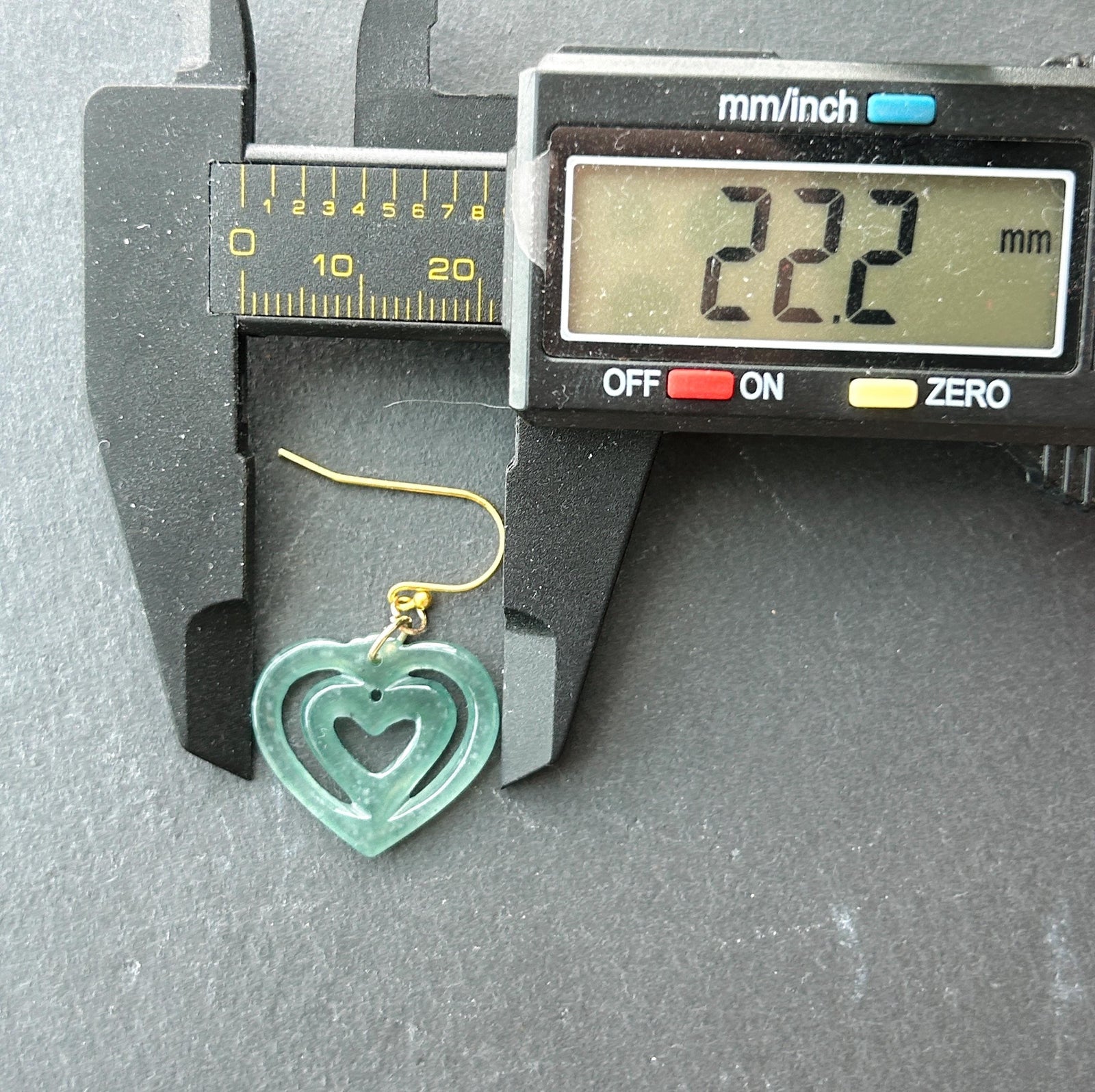 Natural Jadeite Heart Earrings Guatemalan Type A Icy Translucent Bluish Green Jade Gold Vermeil Hooks Mother’s Day Gift