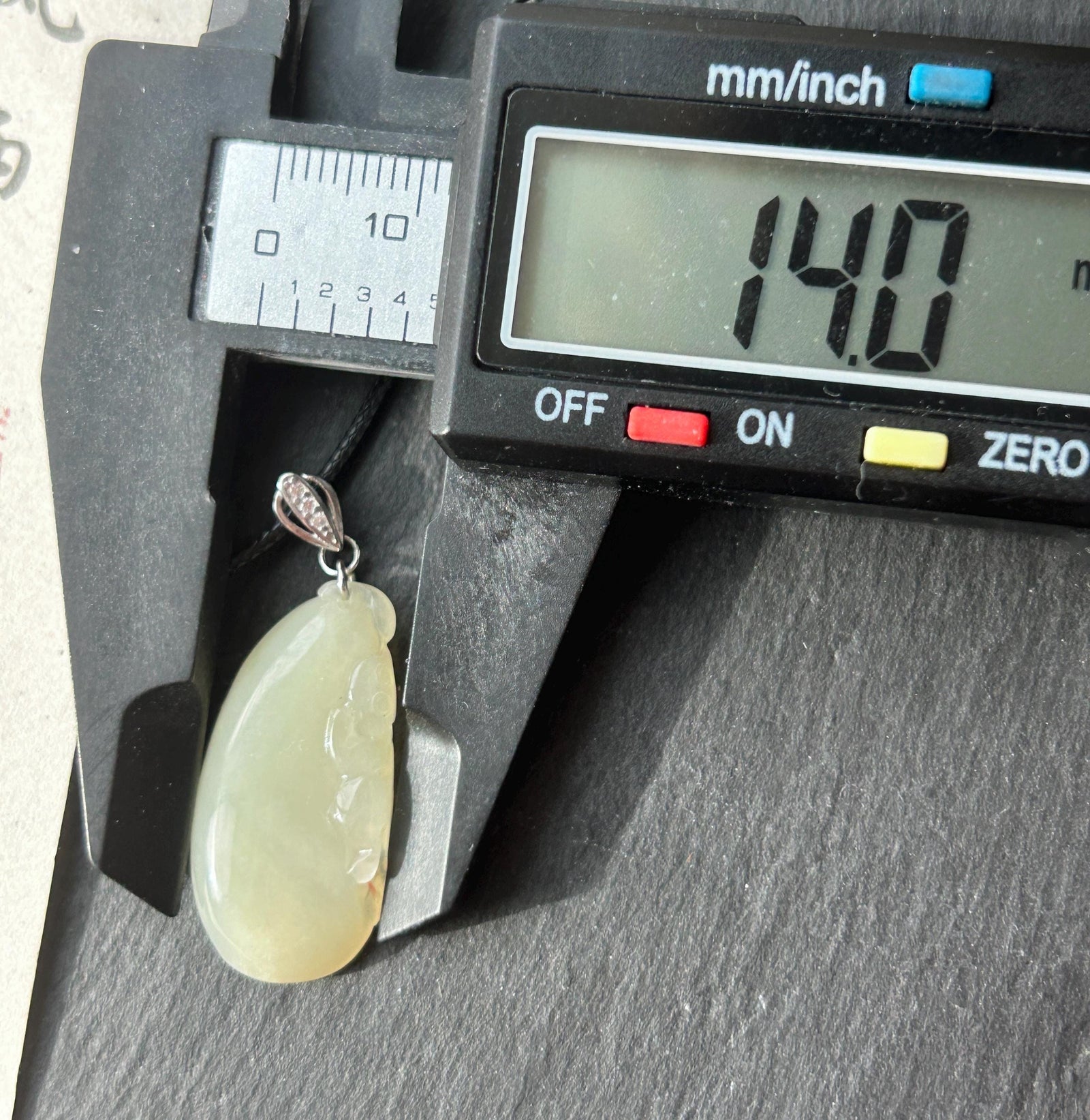 Certified Natural Jade RuYi Gourd Pendant | Burmese Type A Icy Gelatinous Light Honey Yellow Jadeite, 925 Sterling Silver