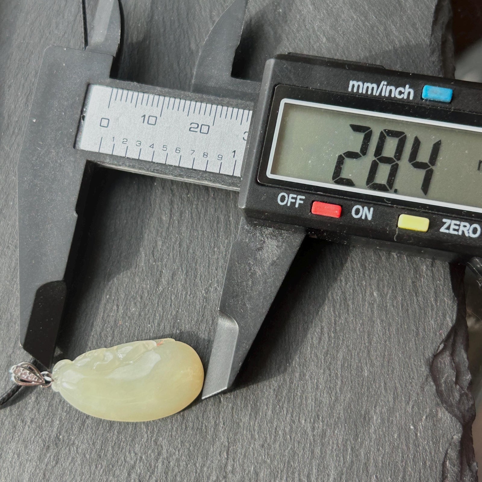 Certified Natural Jade RuYi Gourd Pendant | Burmese Type A Icy Gelatinous Light Honey Yellow Jadeite, 925 Sterling Silver