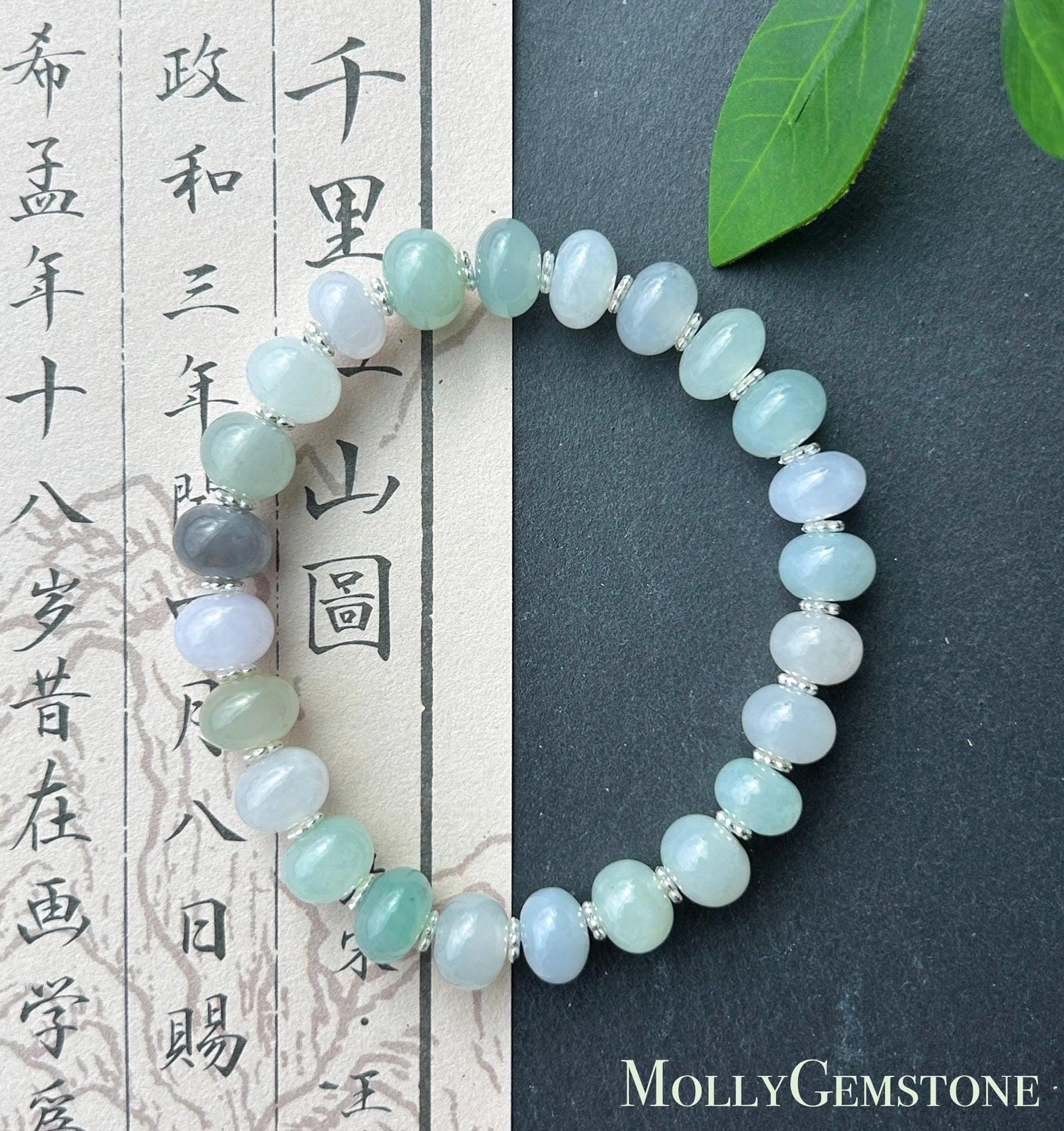 Natural Jadeite Beaded Bracelet: High-End Burmese Type A Highly Translucent Icy Pastel Multicolor 9mm Jade Mothers Day Gift