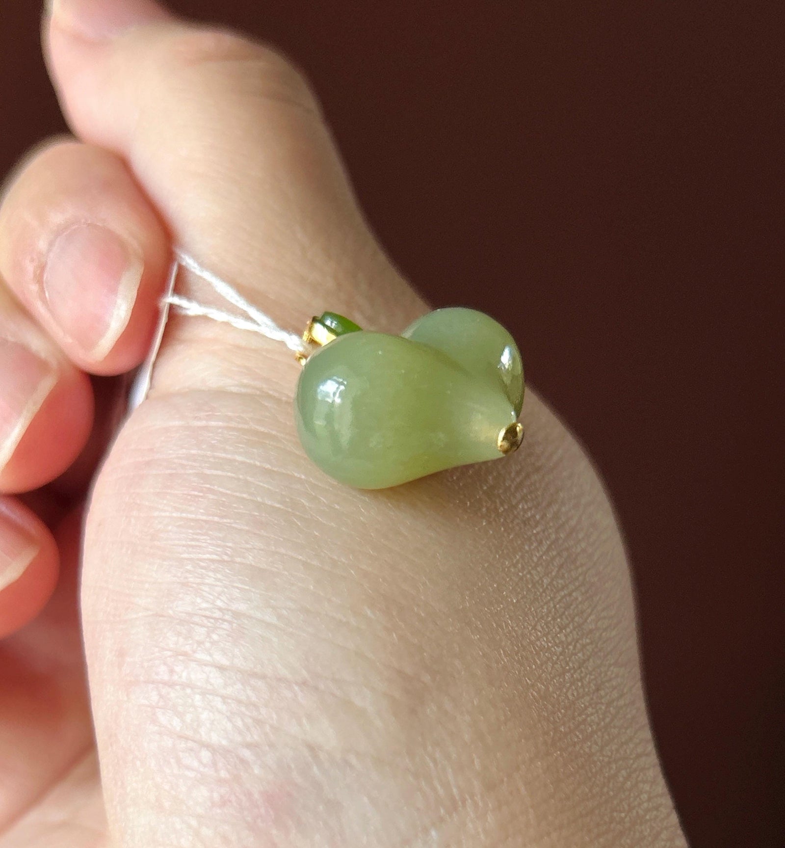 Natural Nephrite Jade Heart Pendant| Sterling Silver Setting | Hand Carved Jade Heart | 16.5 x 20 mm