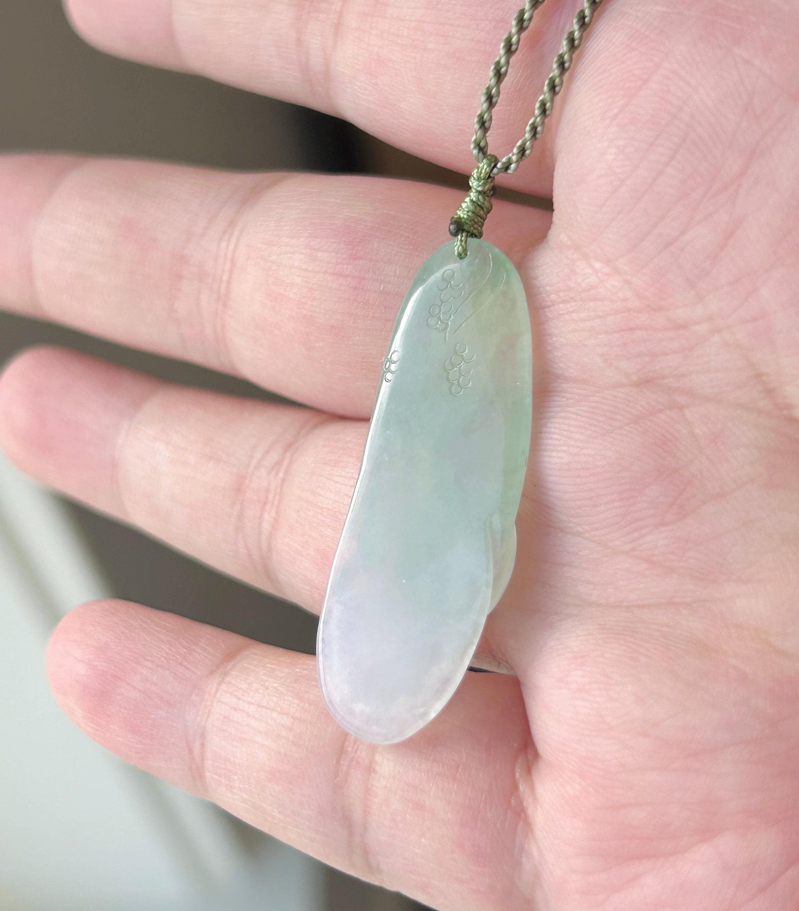 Natural Jadeite Fish & Lotus Pendant Handwoven Necklace | Authentic Burmese Type A Icy Translucent Light Sweet Apple Green Jade