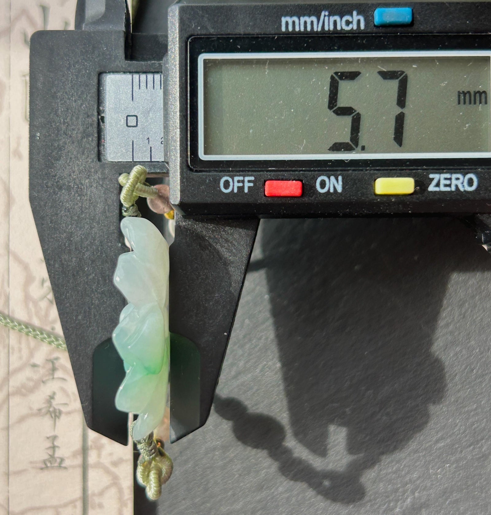 Certified Natural Jadeite Lotus Pendant Minimalist Jewelry Burmese Type A Icy White & Green Floral Jade, Adjustable Cord