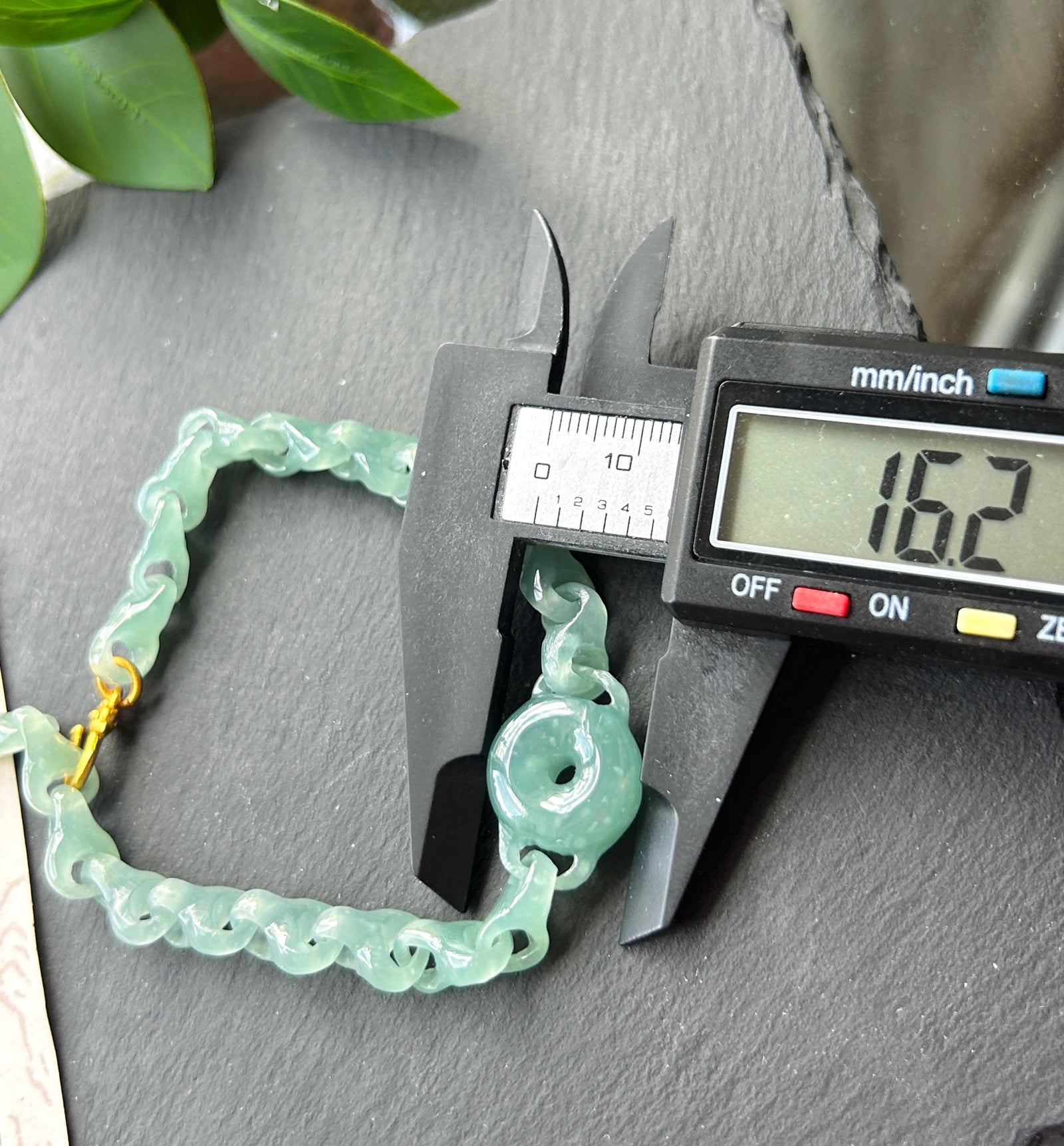 Natural One-Piece Carved Jadeite Bracelet | Single Stone Interlocking Chain | Guatemalan Type A Highly Translucent Icy Blue Jade |