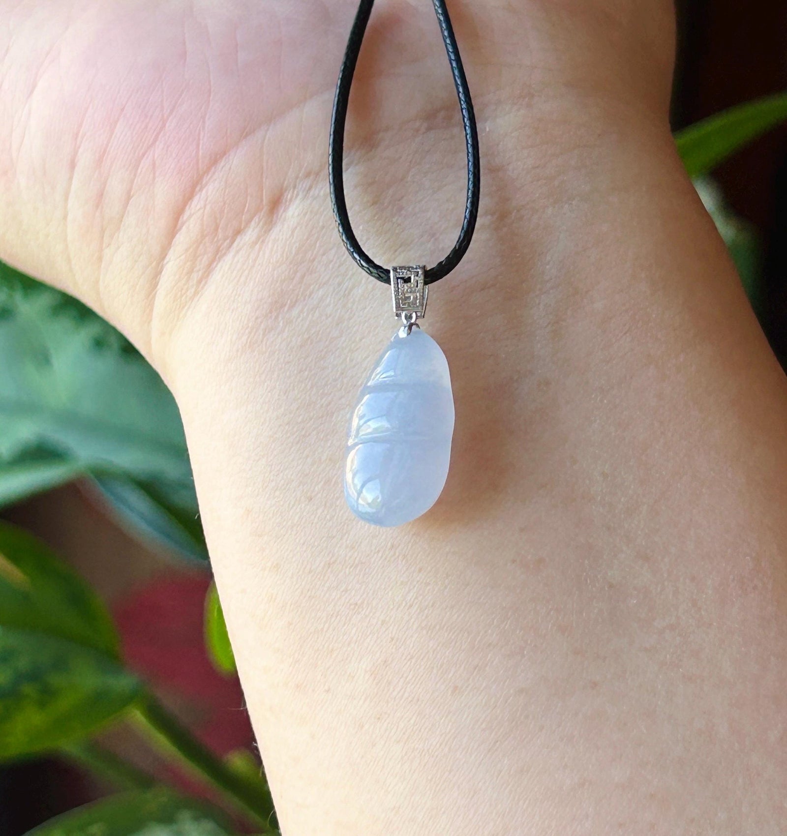Certified Natural Jadeite Beans Pendant Minimalist Jewelry Burmese Type A Highly Translucent Icy Lavender Purple Jade, 18k Solid Gold Bail