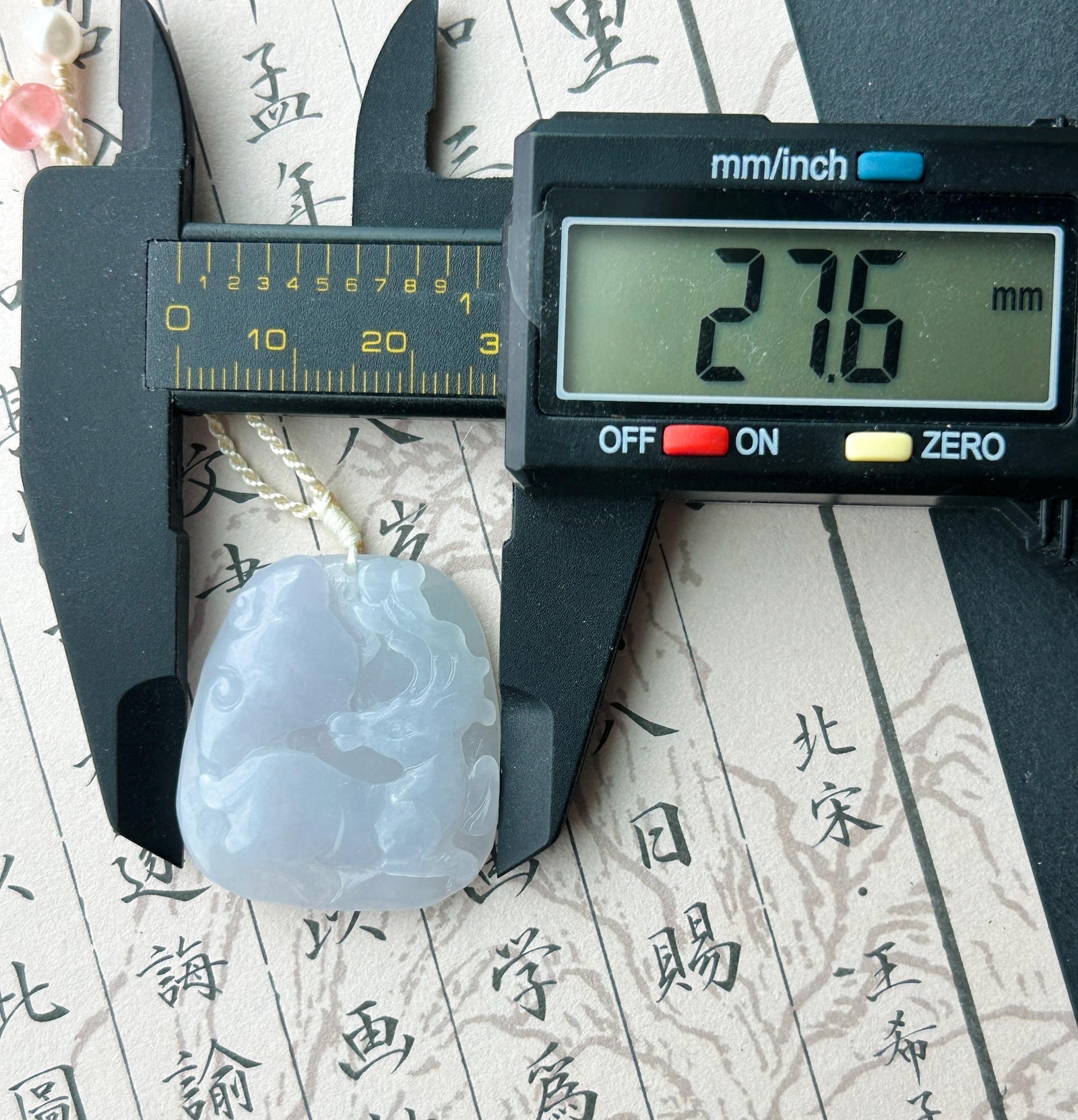 Certified Natural Jadeite Deer & RuYi Pendant Handwoven Necklace Burmese Type A Icy Translucent Lavender Jade 31 x 28 x 6mm