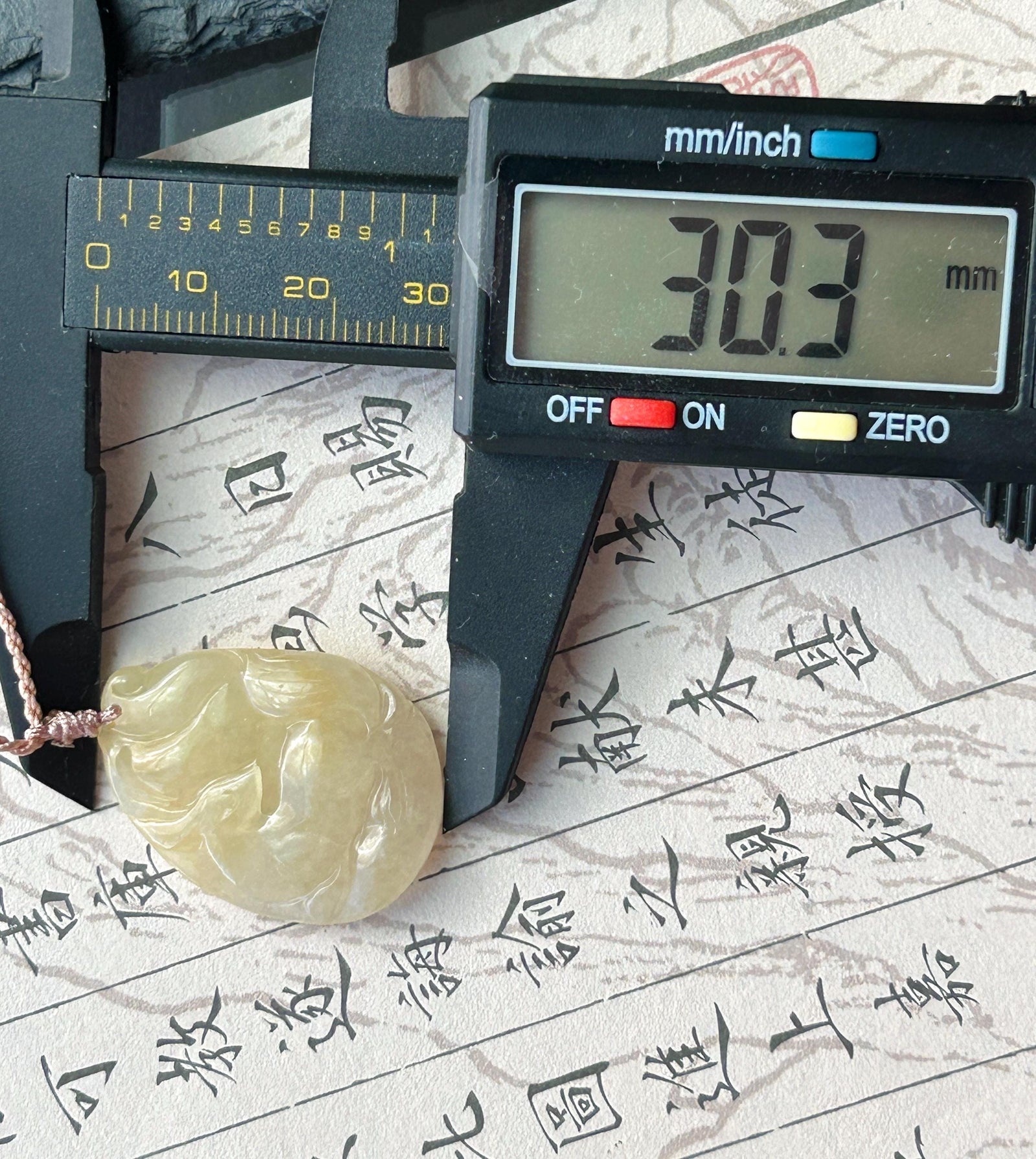 Certified Natural Jadeite Nine-Tail-Fox Pendant Handwoven Necklace Burmese Type A Icy Translucent Honey Yellow Jade 30 x 23 x 6mm
