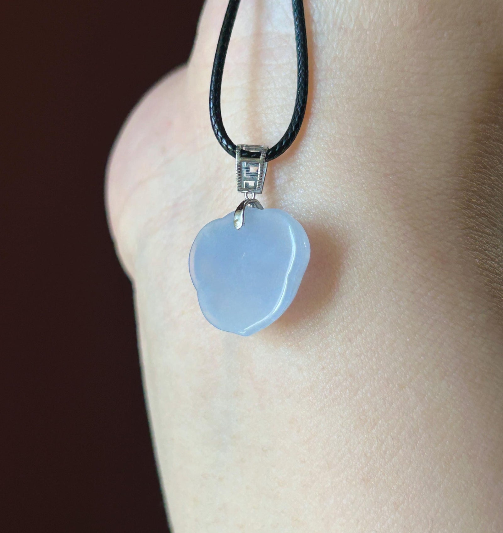 Certified Natural Jadeite RuYi Lock Pendant Minimalist Jewelry Burmese Type A Highly Translucent Icy Lavender Jade 18k Solid Gold Bail