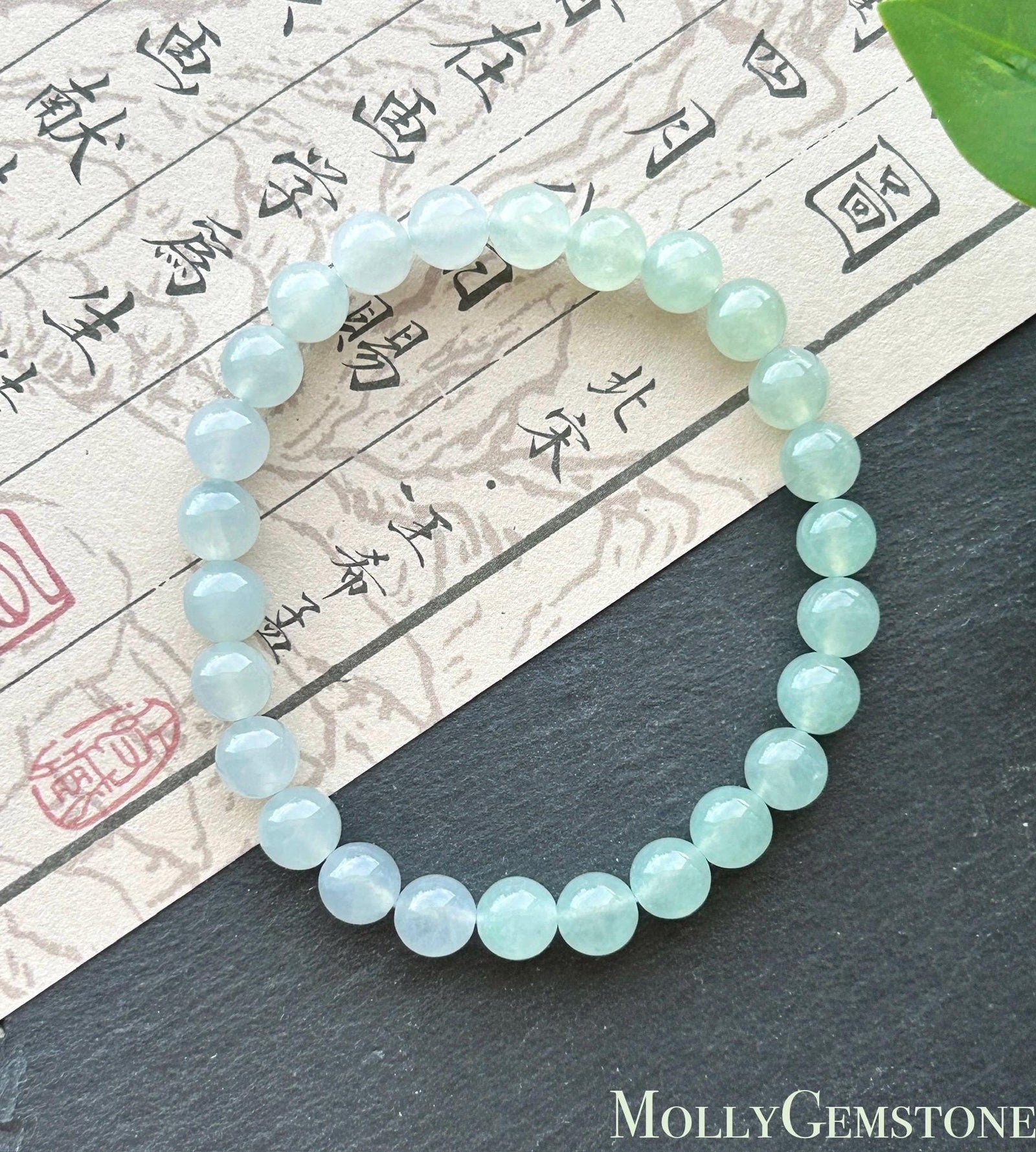 Natural Jadeite Bracelet, Burmese Type A Highly Translucent Icy Pastel Gradient Multicolor - Green, Blue Lavender Jade Beads, 7mm
