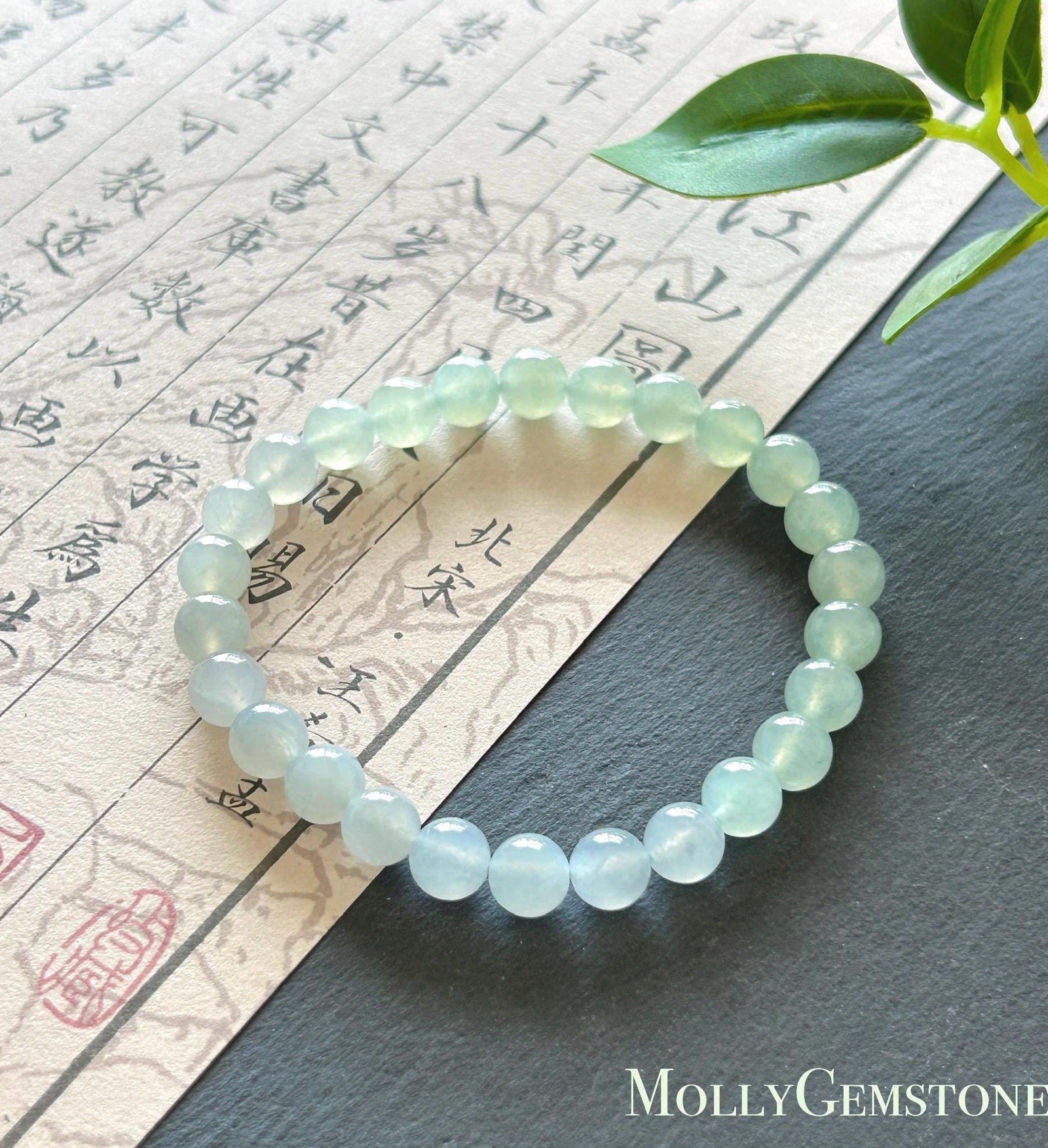 Natural Jadeite Bracelet, Burmese Type A Highly Translucent Icy Pastel Gradient Multicolor - Green, Blue Lavender Jade Beads, 7mm