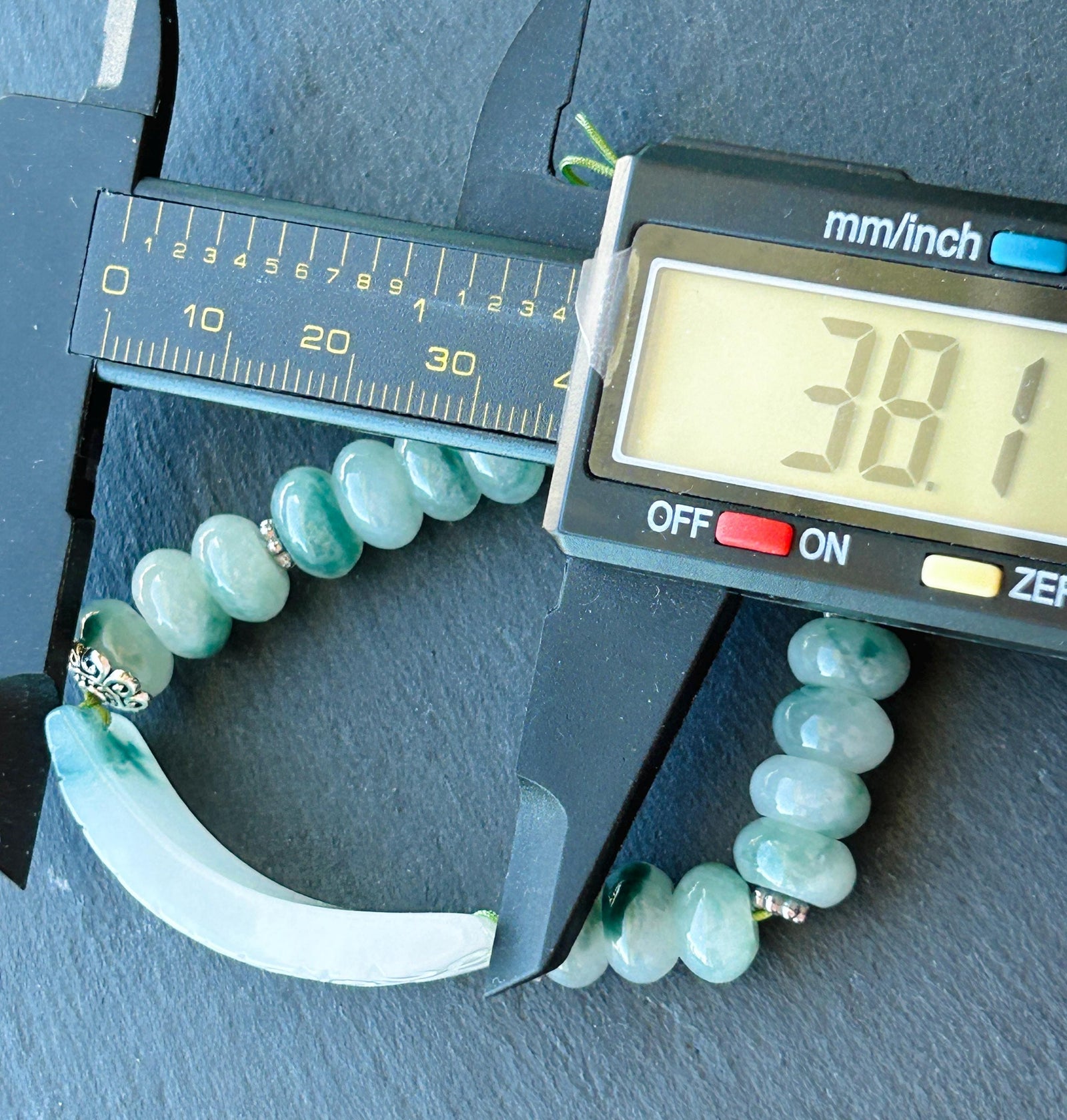 Natural Jadeite Plaque Handwoven Bracelet| Burmese Type A Untreated Icy Translucent White Based Blue Floral Jade Beads, 9mm