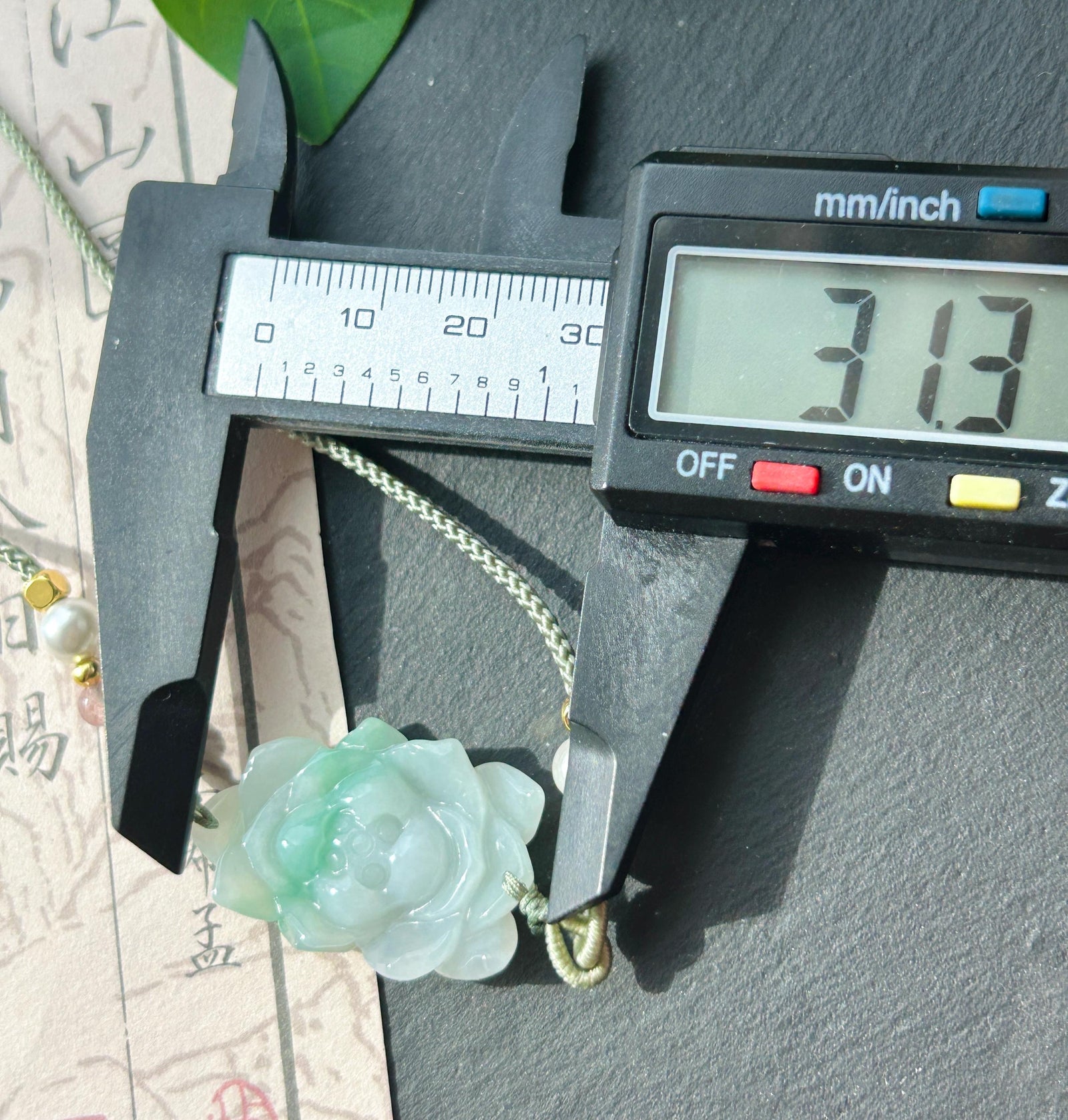 Certified Natural Jadeite Lotus Pendant Minimalist Jewelry Burmese Type A Icy White & Green Floral Jade, Adjustable Cord