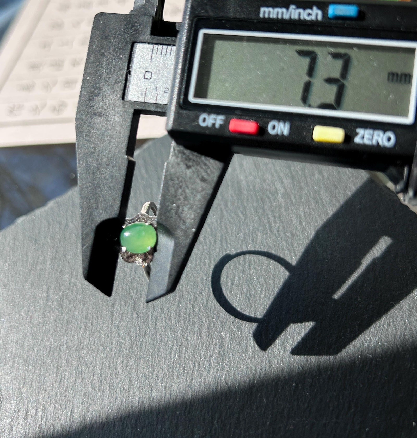 Certified Natural Jadeite Oval Cabochon Ring Burmese Type A fine glutinous Vivid Apple Green Jade | Sterling Silver| Adjustable Size