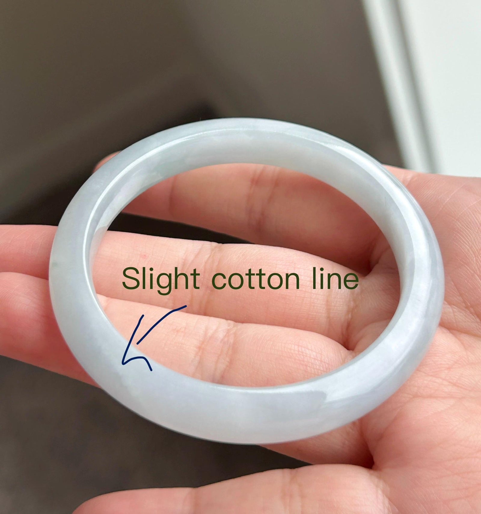 Certified Natural Jadeite Bangle - Burmese Type A fine glutinous Misty Blue Jade, Round-D Cut, 55mm
