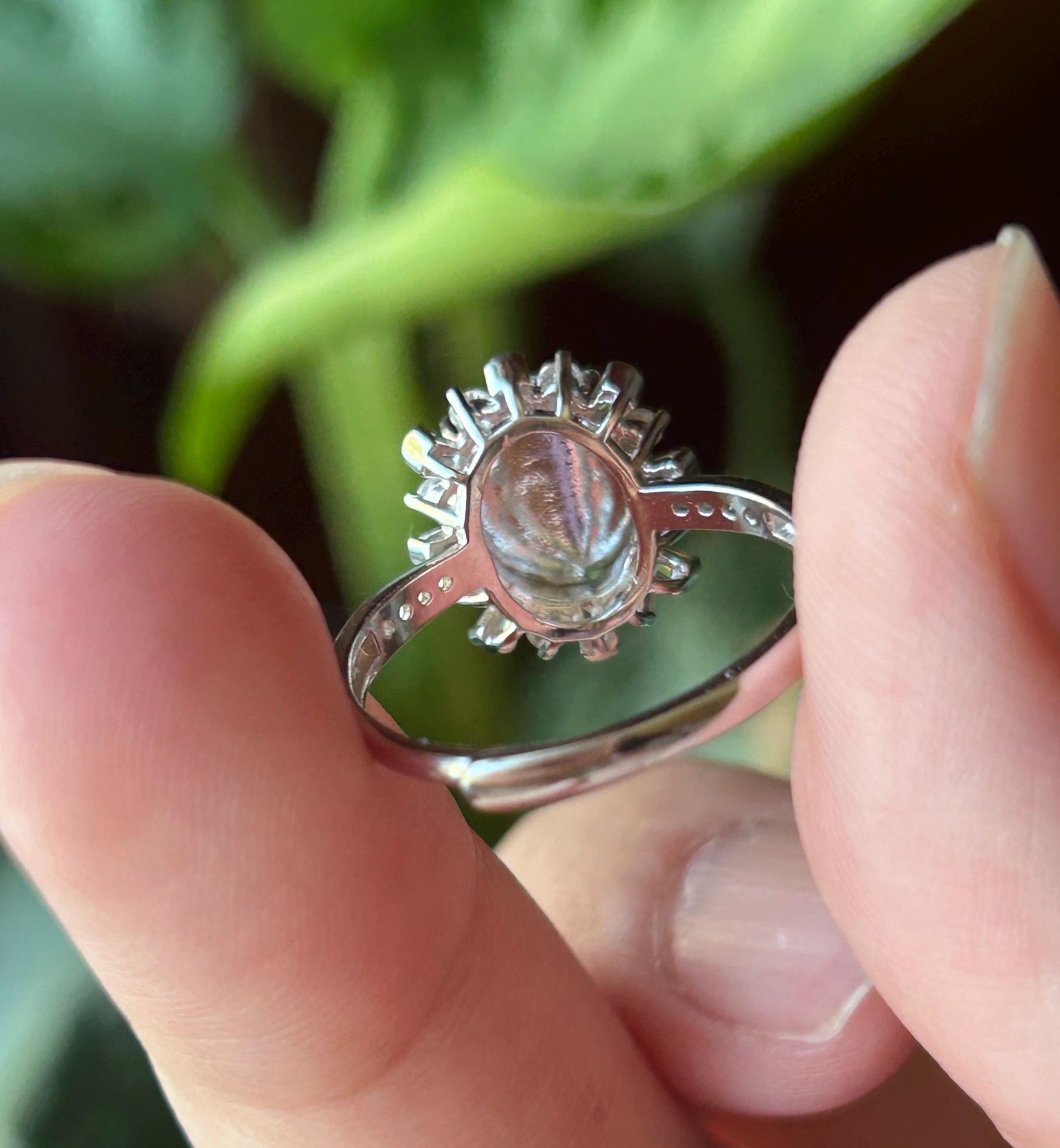 Certified Natural Jadeite Oval Cabochon Ring Burmese Type A fine glutinous Sweet Apple Green Jade | Sterling Silver| Adjustable Size