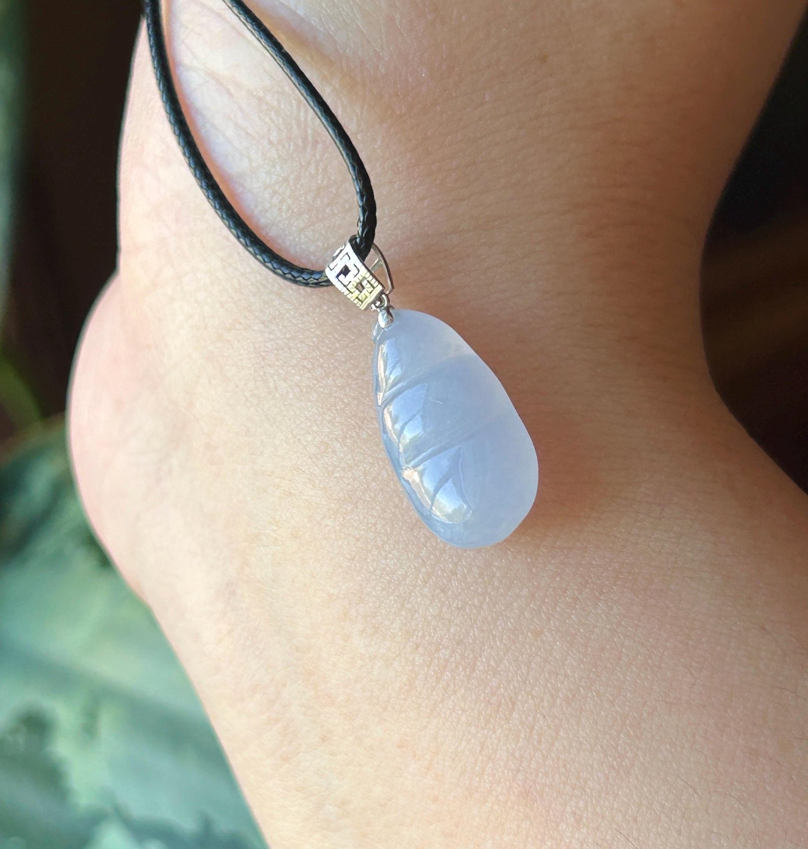 Certified Natural Jadeite Beans Pendant Minimalist Jewelry Burmese Type A Highly Translucent Icy Lavender Purple Jade, 18k Solid Gold Bail