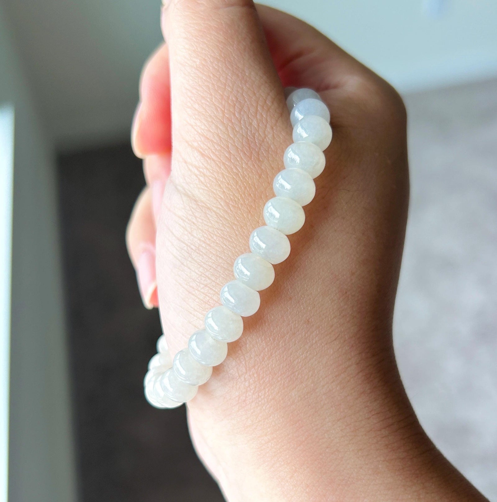 Certified Natural Jadeite Beaded Bracelet, Burmese Type A Translucent Icy Light Yellow Jade, Golden Silk Jade Focal Bead, 7.7mm