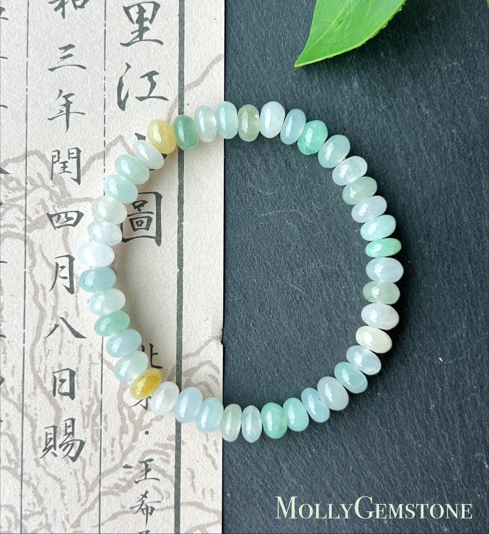 Natural Jadeite Beaded Bracelet, Burmese Type A Highly Translucent Icy Macaron Multicolor Jade, 7mm